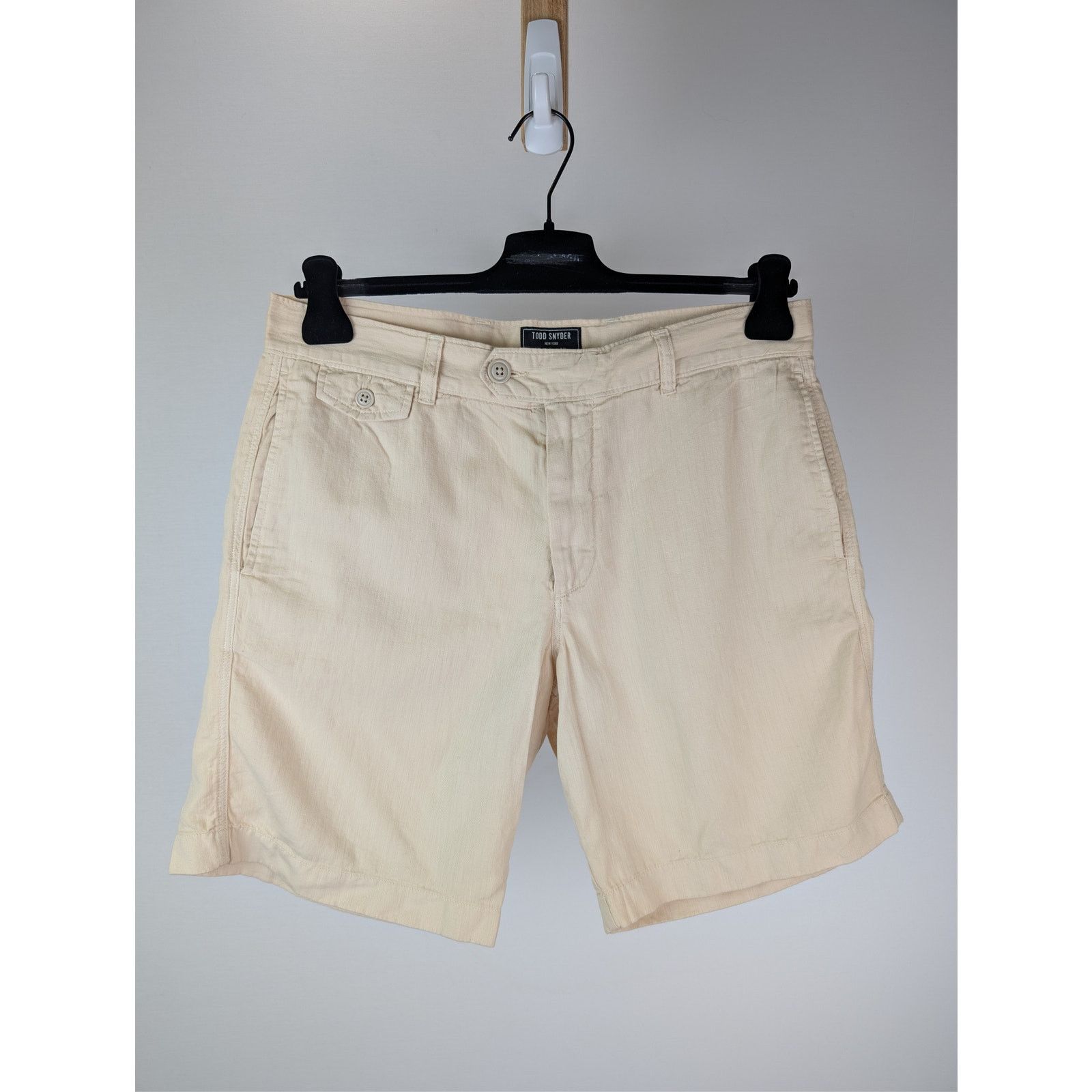 Todd Snyder o1rshd1 CC20 Cotton-Linen Chino Shorts in Light Beige/Cream Size US 32 / EU 48 - 1 Thumbnail