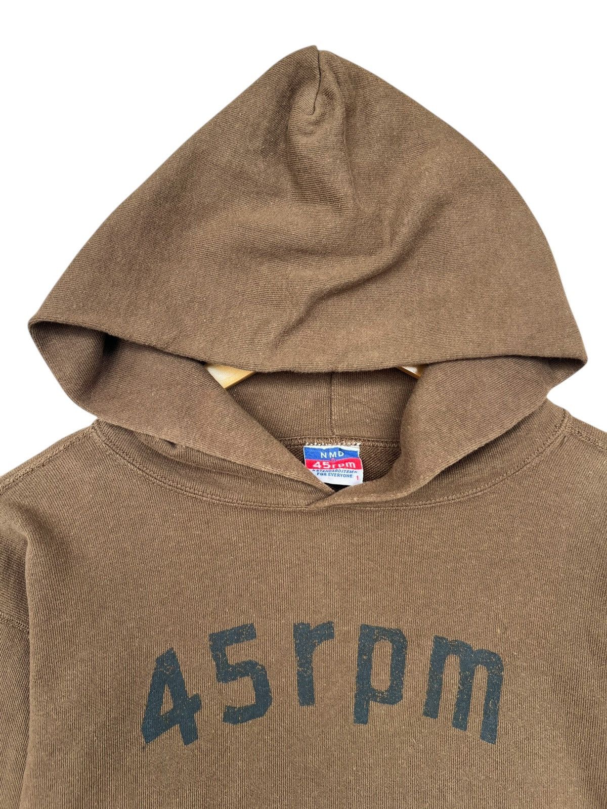 45rpm Vintage 45RPM Spellout Logo Brown Hoodie Size US S / EU 44-46 / 1 - 4 Thumbnail