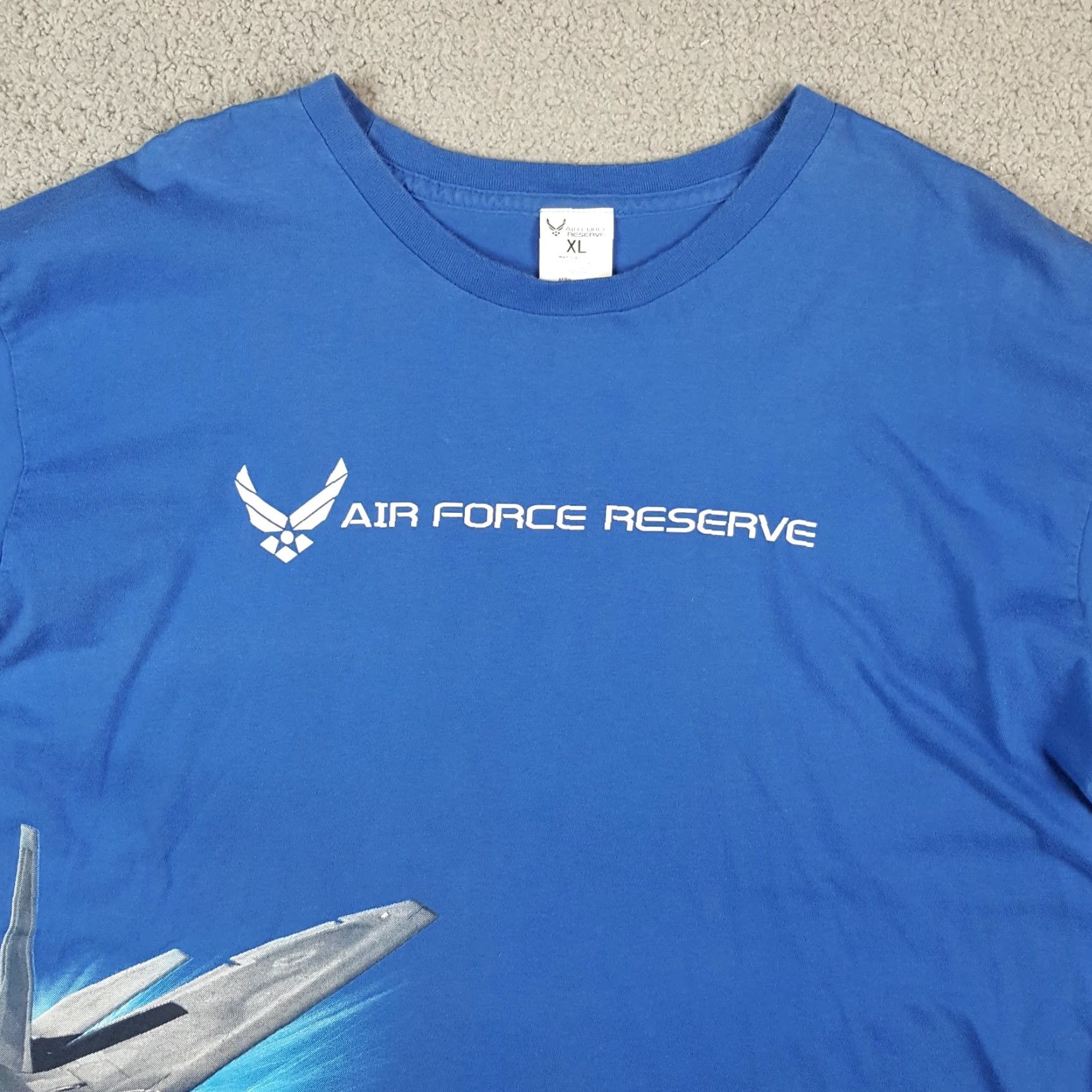 Vintage VINTAGE US Air Force Reserve Fighter Jet T-Shirt Men XL Military USAF Retro 2000s Blue Size US XL / EU 56 / 4 - 2 Thumbnail