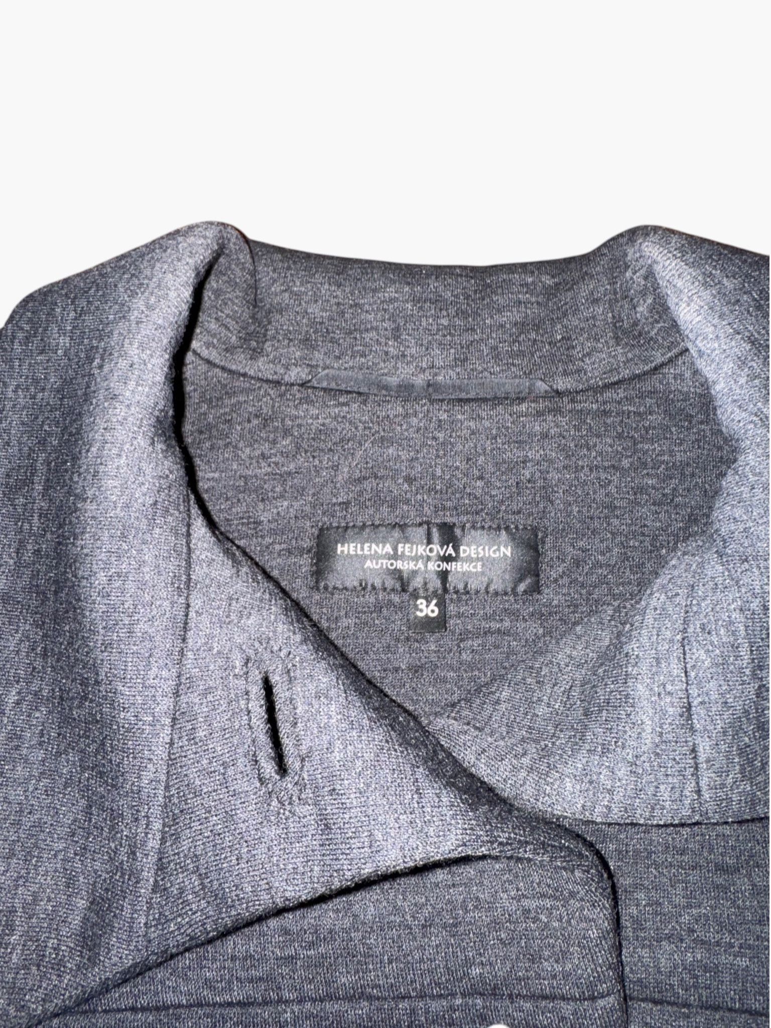 Other 🇨🇿 Helena Fejkova Design - Grey Wool Sculptural Jacket Size XS / US 0-2 / IT 36-38 - 3 Thumbnail