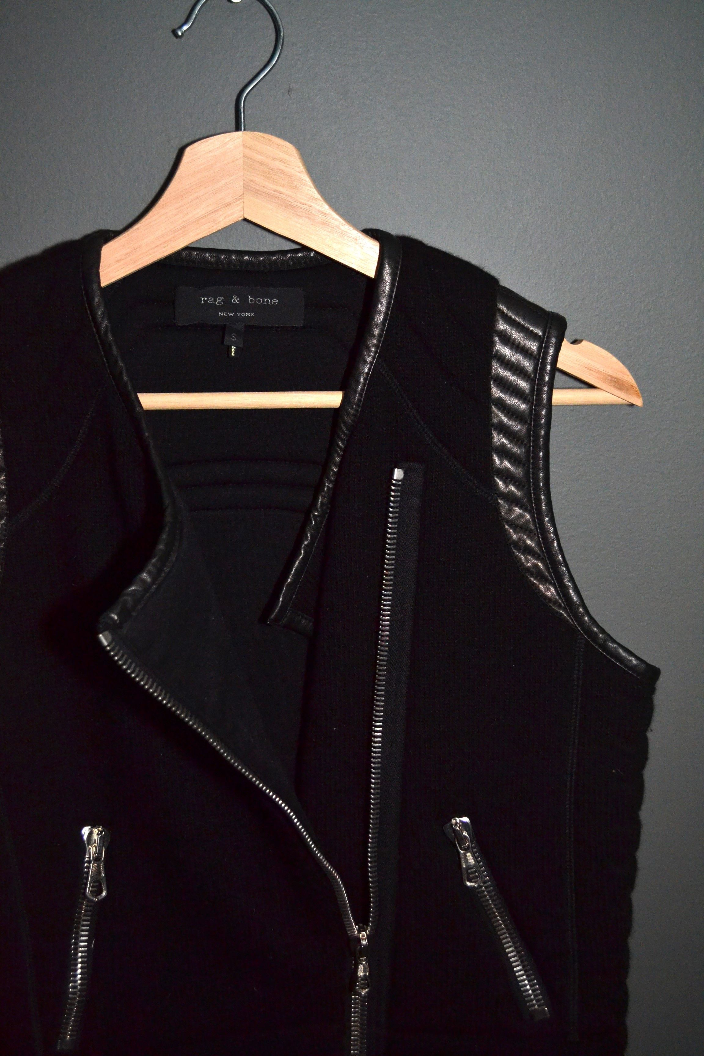 Rag & Bone Rag & Bone S size Wool and Leather Biker Vest Women's Size S / US 4 / IT 40 - 4 Thumbnail