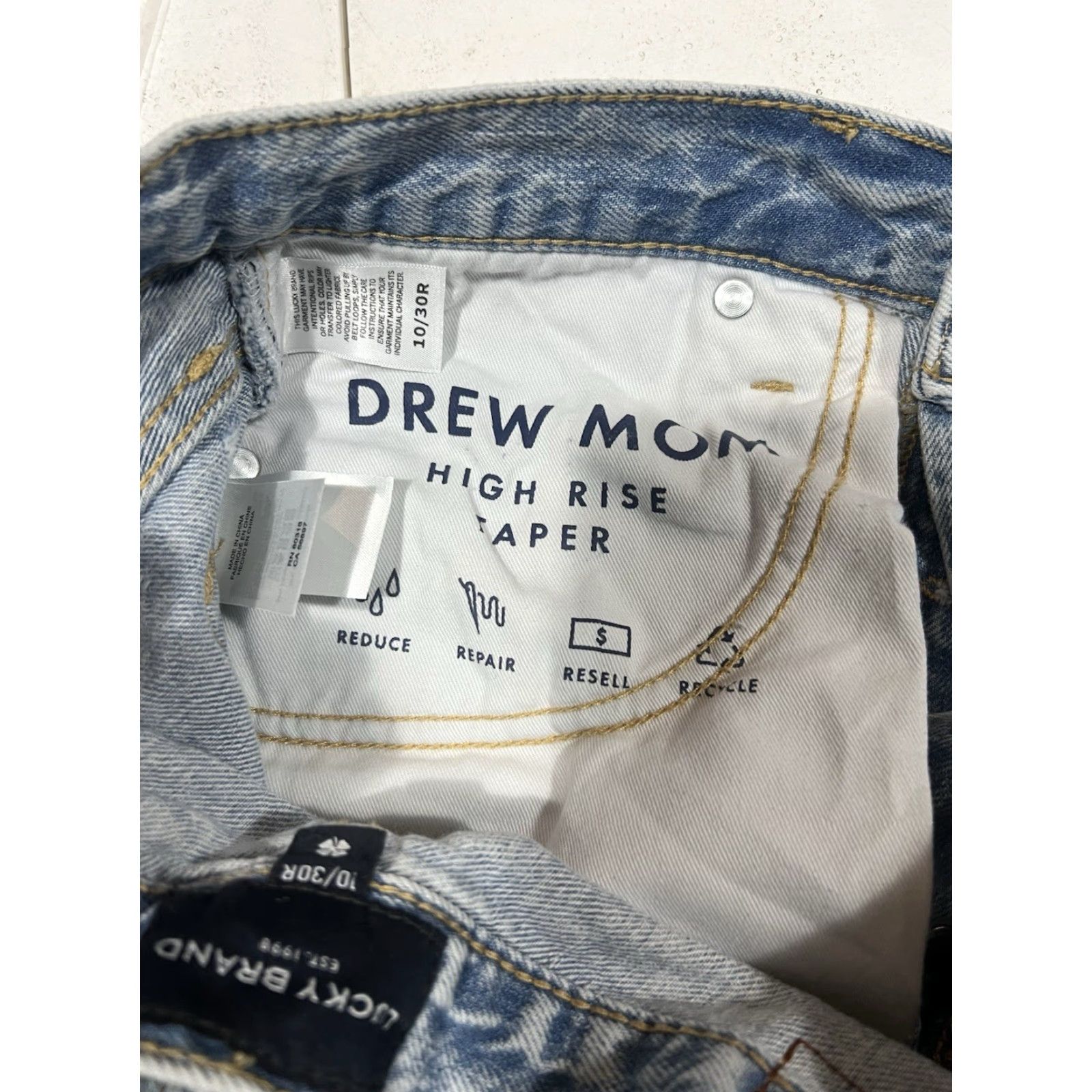 Lucky Brand Lucky Brand Jeans Womens 10/30 Blue Mom High Rise Drew Button Fly Stretch Denim Jeans Regular Womens Size 32" / US 10 / IT 46 - 5 Thumbnail