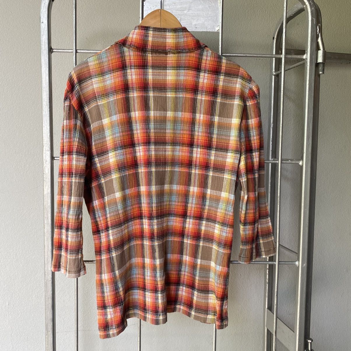 Tsumori Chisato Tsumori Chisato Brown Red Plaid Button Shirt Size XS / US 0-2 / IT 36-38 - 7 Thumbnail