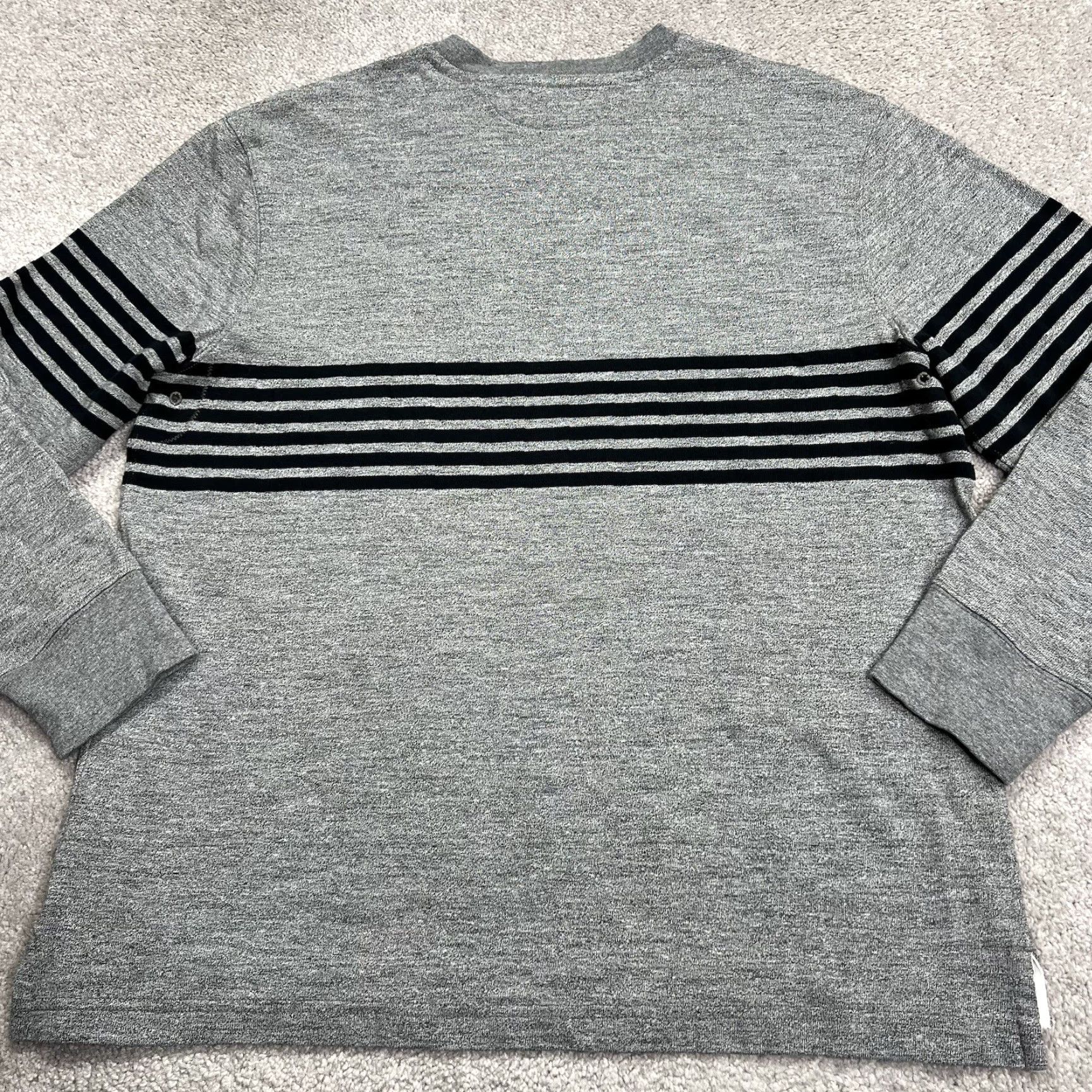 J.Crew J. Crew Oarsman Sweatshirt Mens Large Gray Stripe Rugby Crewneck Pullover Holiday? Size US L / EU 52-54 / 3 - 6 Thumbnail