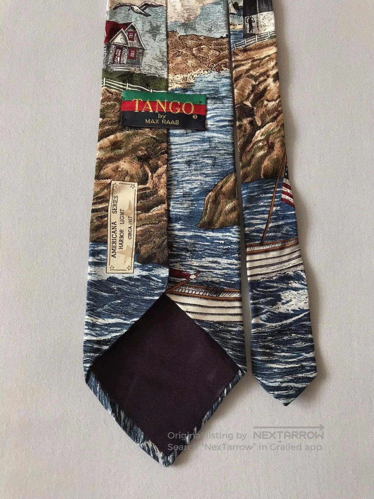 Vintage Vintage American Tango Silk Lighthouse Tie. Size ONE SIZE - 6 Thumbnail