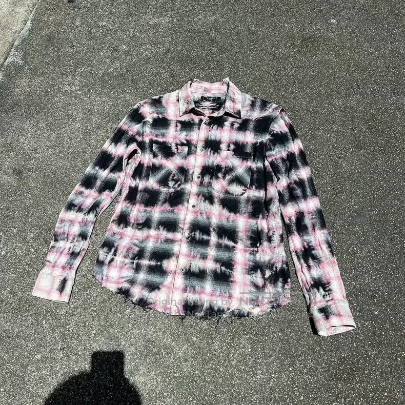 Amiri Amiri Pink Tie-Dye Flannel Shirt Size US XS / EU 42 / 0 - 1 Thumbnail