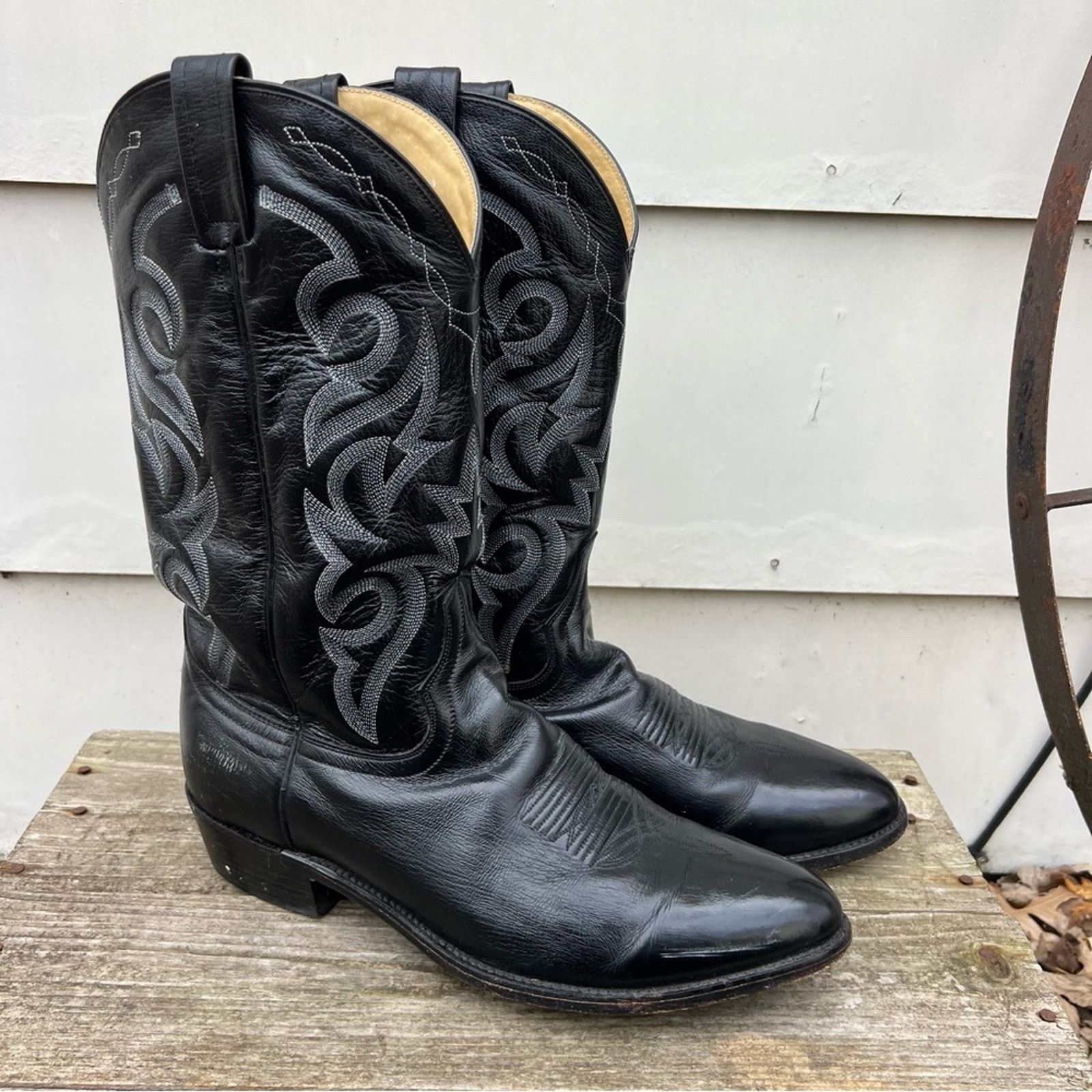 Dan Post Dan Post 11 1/2 EW Mignon Black Round Toe Cowboy Boots Size US 11.5 / EU 44-45 - 1 Thumbnail