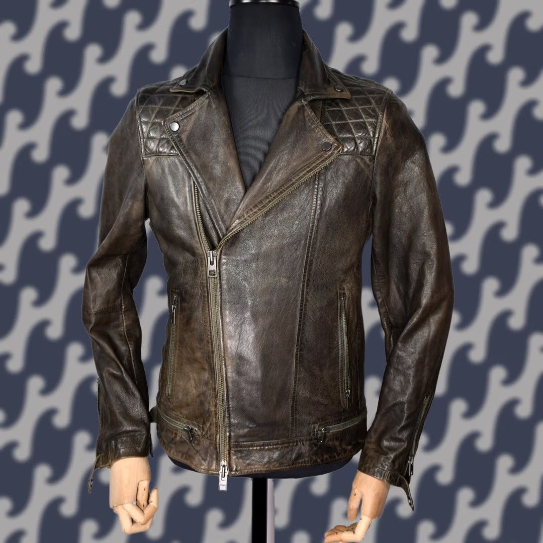 Allsaints AllSaints Conroy Leather Biker Jacket Mens S Brown Leather Jacket Casual Motorcycle Style 100% Leather 62%Viscose 36%Cotton Lining Size US S / EU 44-46 / 1 - 1 Thumbnail