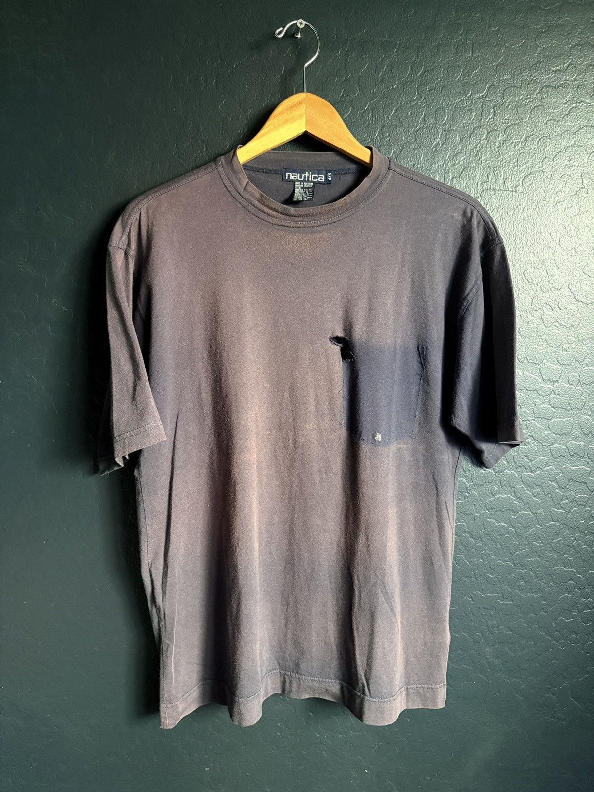 Nautica Vintage Erd faded distressed ghost pocket tee Size US L / EU 52-54 / 3 - 1 Thumbnail