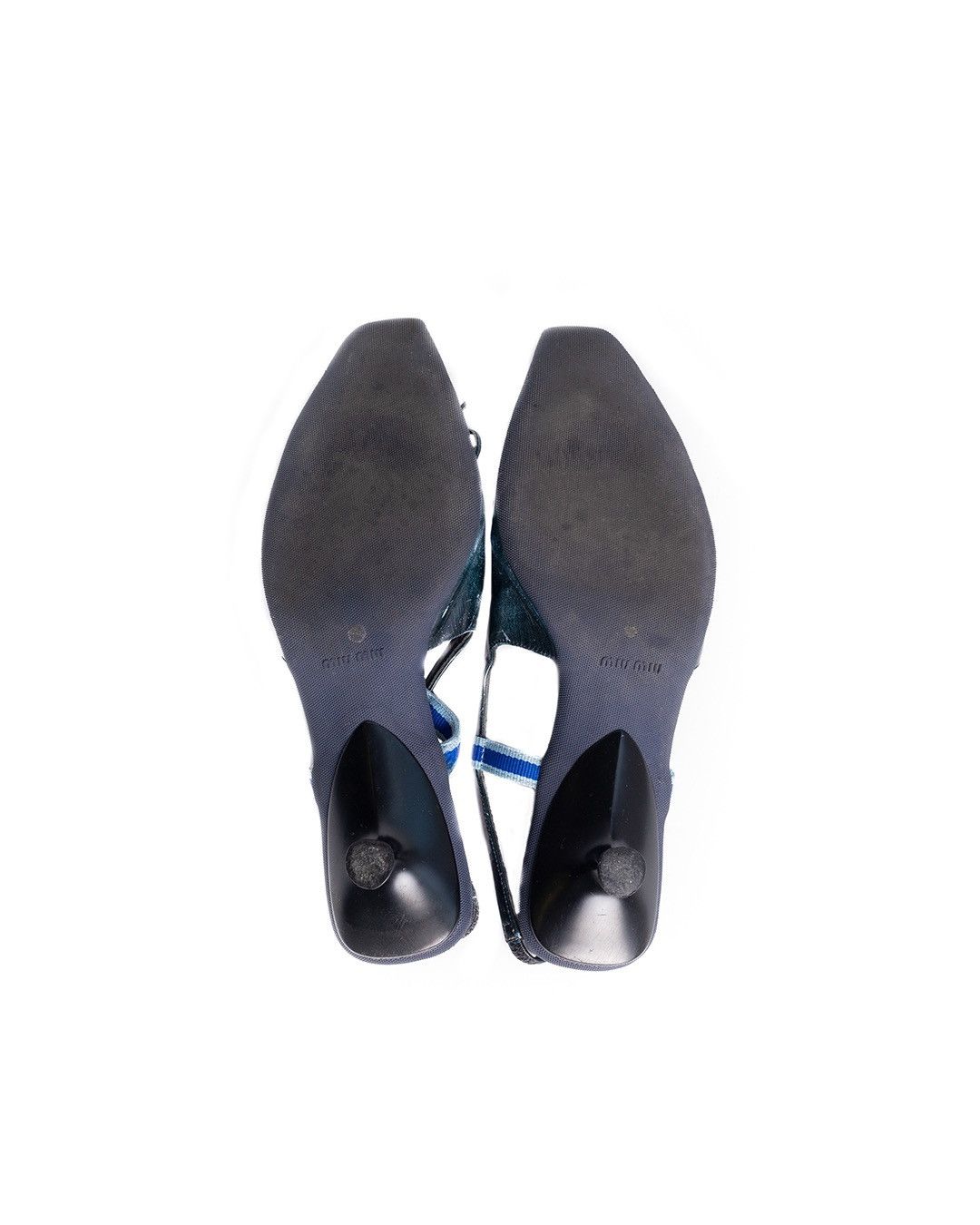 Miu Miu Miu Miu S/S2000 Leather Mules in Blue Size US 7 / IT 37 - 7 Thumbnail