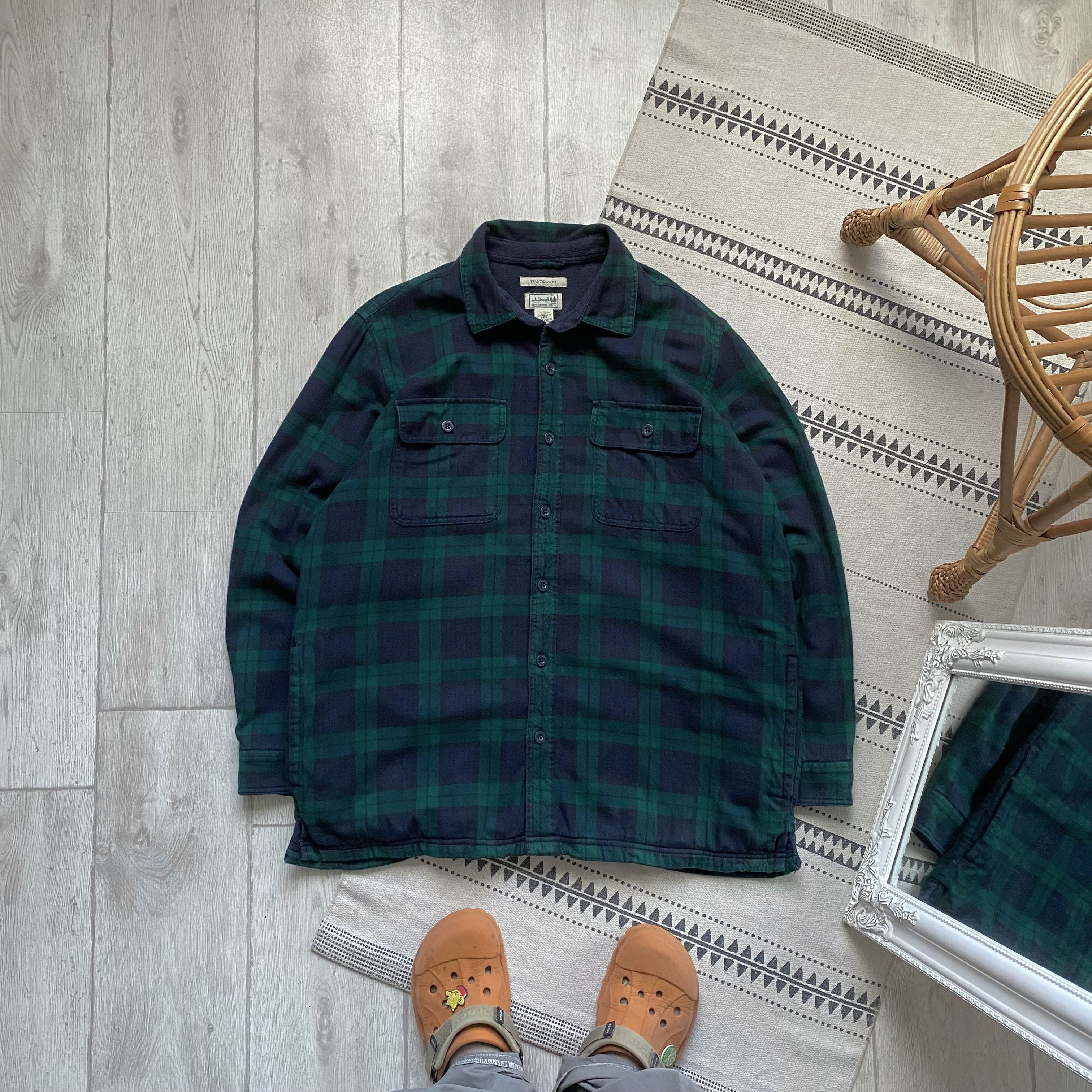 L.L. Bean 🪓 Vintage 90s LL Bean flannel jacket Overshirt Button Up Size US L / EU 52-54 / 3 - 1 Thumbnail