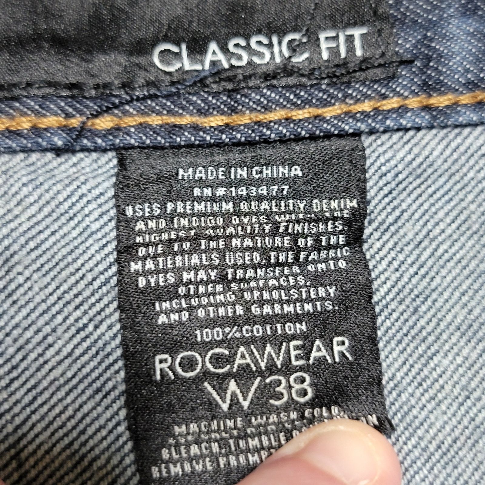 Rocawear Rocawear Dark Wash Denim Classic Fit Jeans - Size W38 Size 33" - 5 Thumbnail