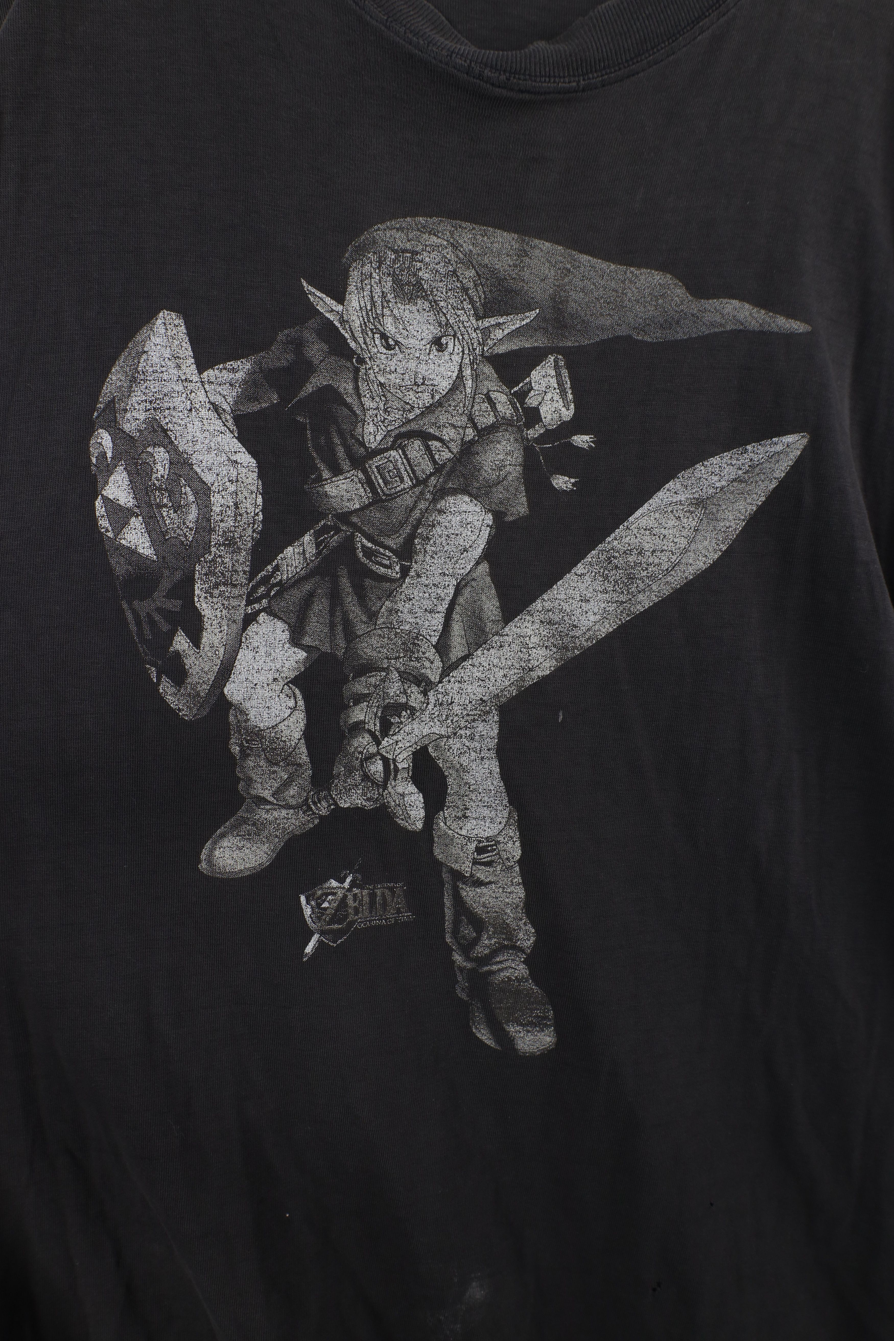 Vintage Vintage 90s Spell Game Zelda Ocarina of Time T-Shirt Black Size US XL / EU 56 / 4 - 4 Thumbnail