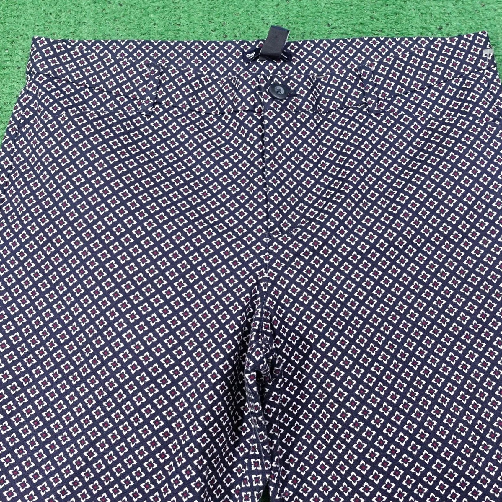 Gap Gap Pants Womens 10R Blue Slim City Ankle Stretch Geometric Twill Dress Pants Size 32" / US 10 / IT 46 - 2 Thumbnail