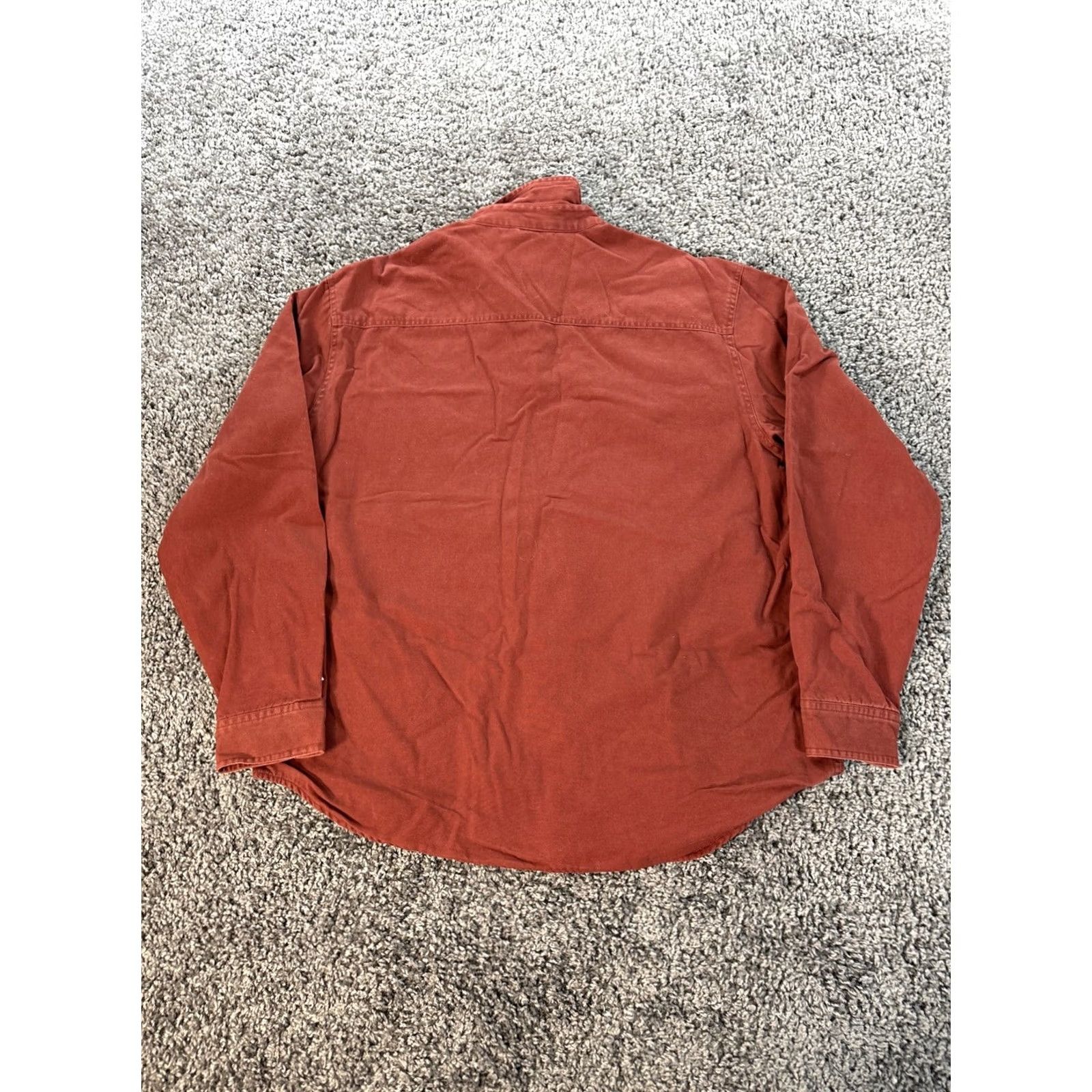 Vintage Guide Series Mens Jacket Shirt L Burgundy Flannel Lined Canvas Workwear Cotton Button Pockets Insulated Casual Winter 70s Western Dad Mens Size US L / EU 52-54 / 3 - 5 Thumbnail