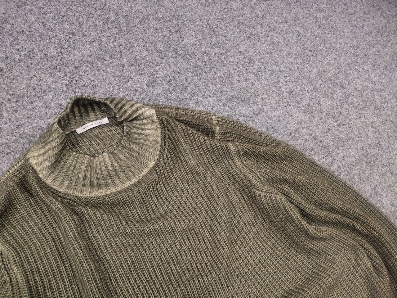Vintage Simon Gray Cashmere wash Olive textured knit sweater Loro Size US S / EU 44-46 / 1 - 4 Thumbnail