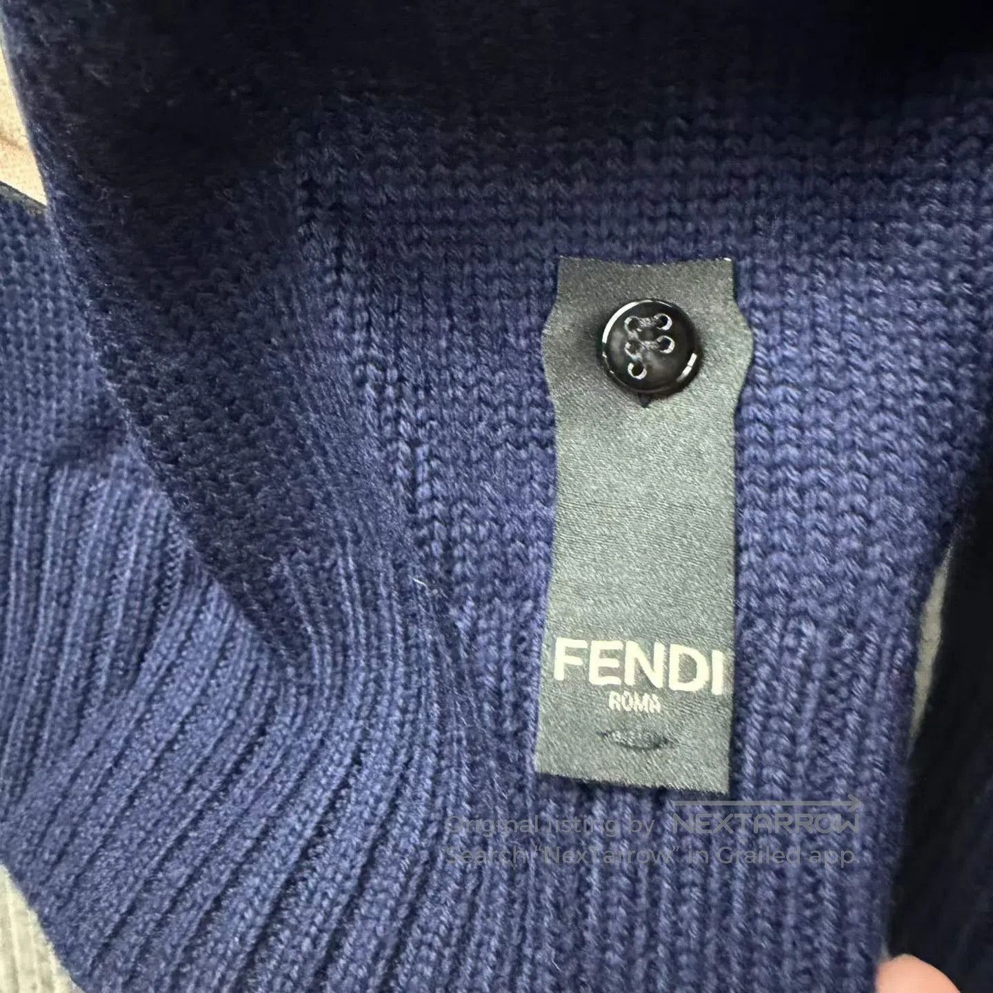 Fendi FENDI Navy Blue Double-F Cashmere Sweater| Size US S / EU 44-46 / 1 - 4 Thumbnail
