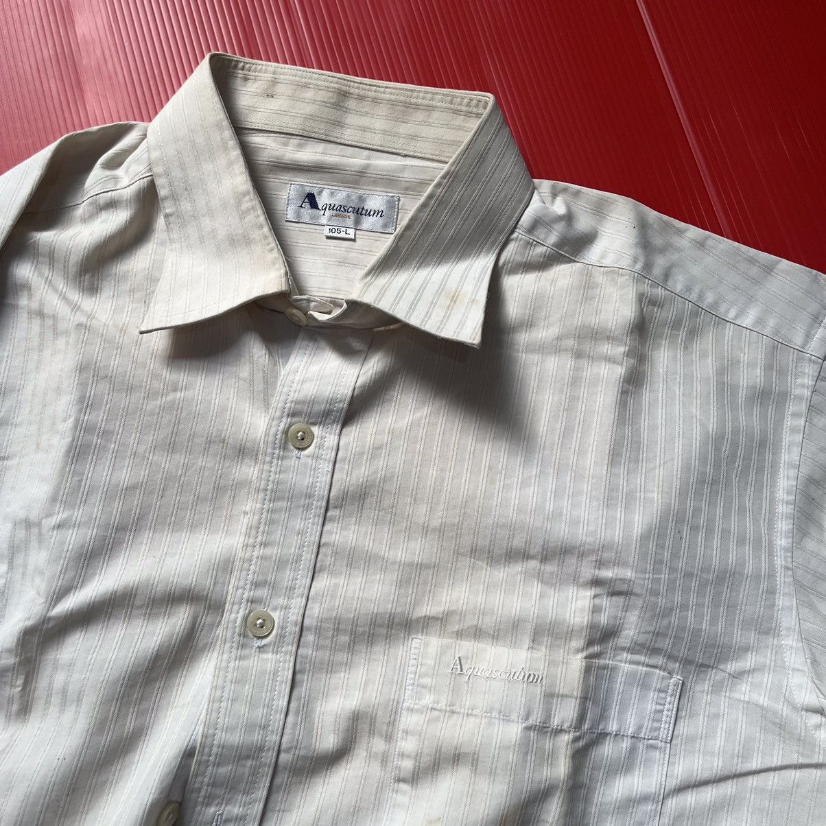 Aquascutum × Other UK Vintage Aquascutum of london Shirt long sleeve White stripes Size US XL / EU 56 / 4 - 10 Thumbnail