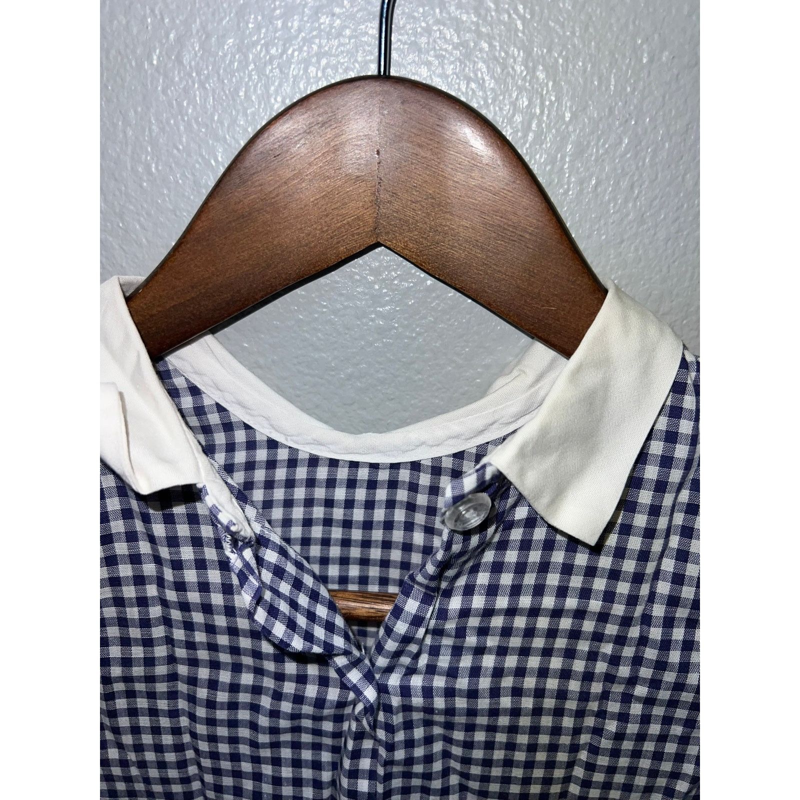 Vintage Girls Vintage Dress Checker Blue Red Two Tone Youth 60s 70s Size S / US 4 / IT 40 - 4 Thumbnail