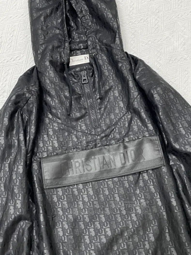 Dior Dior Black dark pattern full logo hooded windbreaker sweat Size S / US 4 / IT 40 - 2 Thumbnail