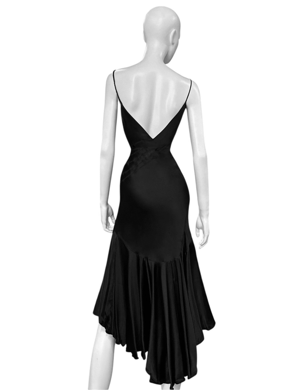 Roberto Cavalli Roberto Cavalli Runway Silk Black Asymmetrical Dress Size S / US 4 / IT 40 - 3 Thumbnail