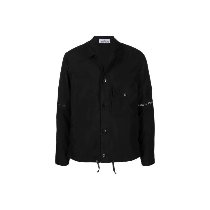 Stone Island Stone Island Black Button-Up Jacket for Men Size US XXL / EU 58 / 5 - 1 Thumbnail