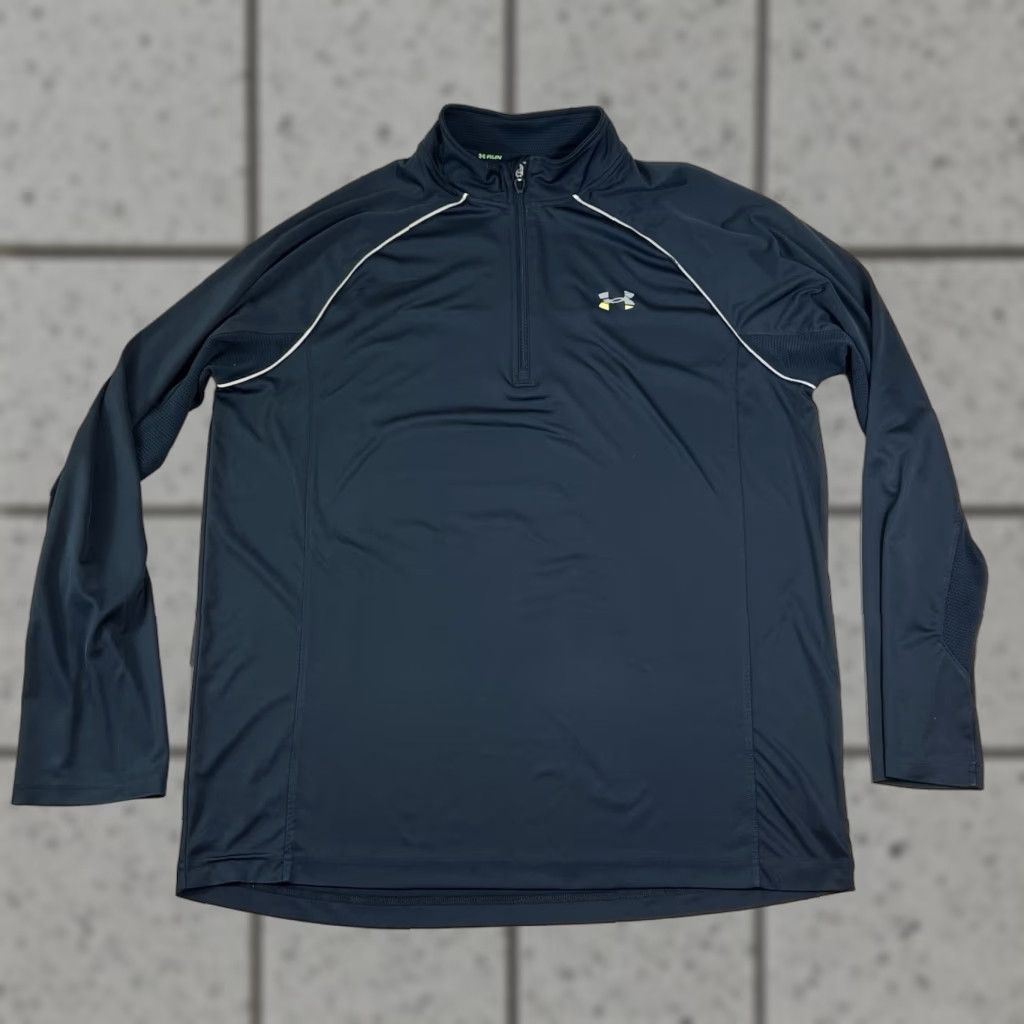 Under Armour VINTAGE Under Armour Allseason Mens 1/4 Zip Pullover Shirt 2XL Black Long Sleeve Zip Refective wear Size US XXL / EU 58 / 5 - 1 Thumbnail