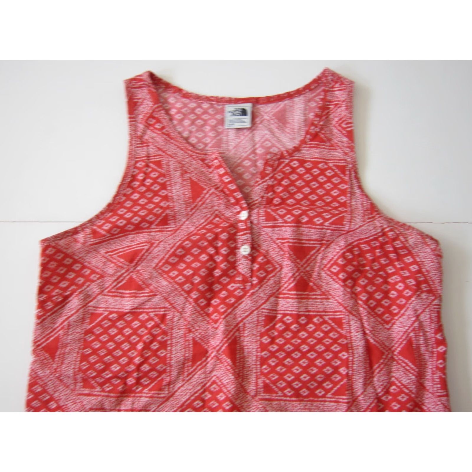 The North Face The North Face 100% Cotton Red White Floral Sleeveless Tank Blouse M Women Medium Size M / US 6-8 / IT 42-44 - 3 Thumbnail