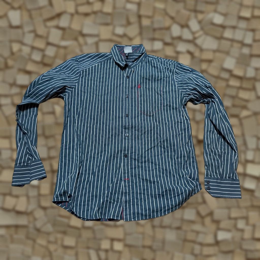 Volcom Volcom Shirt, Mens Large, Black Red Striped Long Sleeve Button-Up Shirt Size US L / EU 52-54 / 3 - 1 Thumbnail