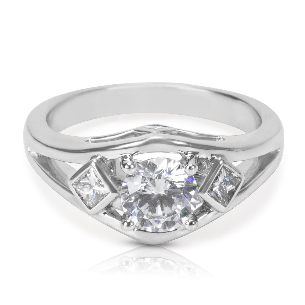 image of Tiffany Co Peter Storm Diamond Engagement Ring Setting In 18K White Gold 0.24Ctw, Women's