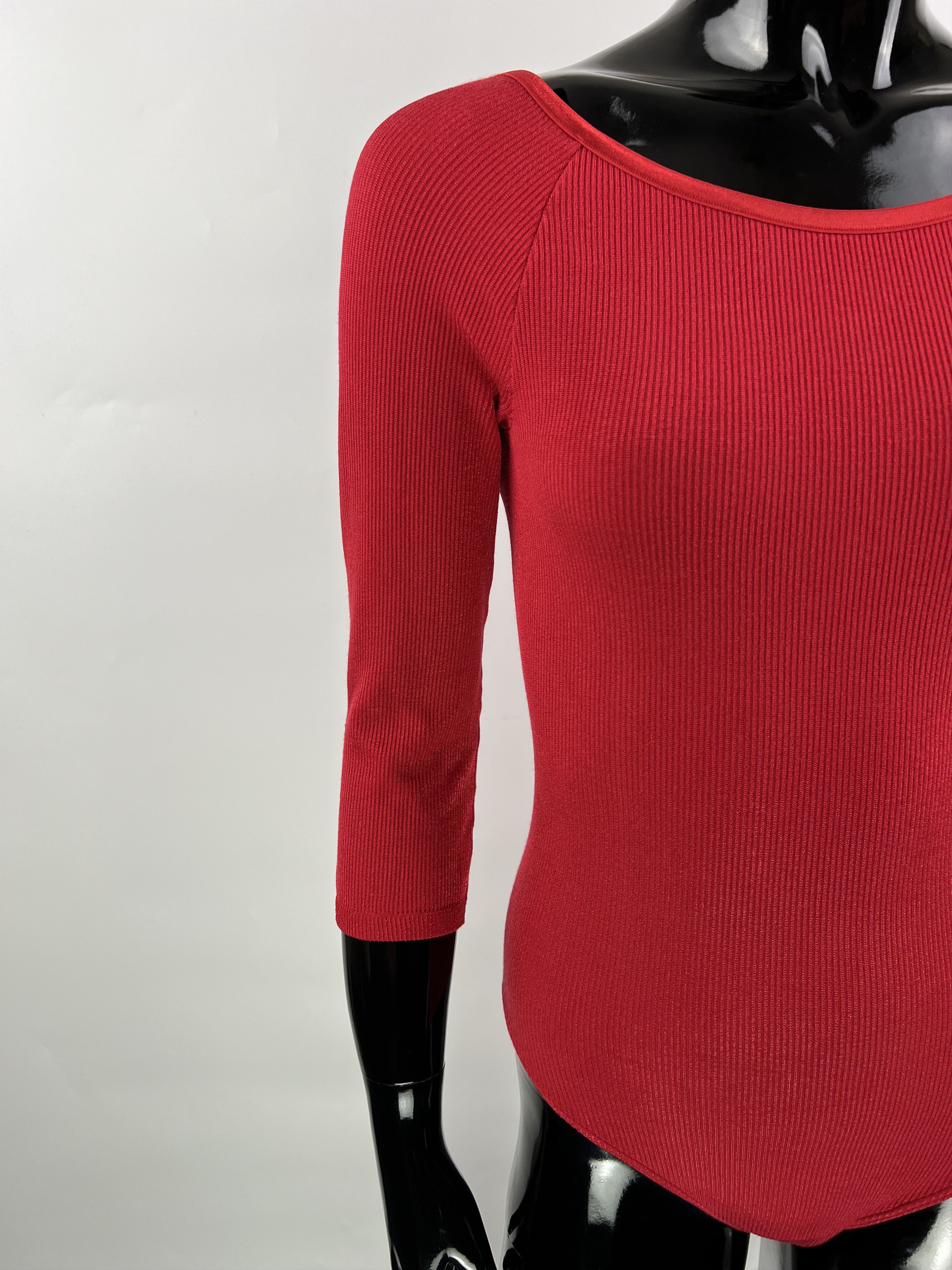 Wolford Wolford Red Ribbed Bodysuit Size M Size M / US 6-8 / IT 42-44 - 4 Thumbnail