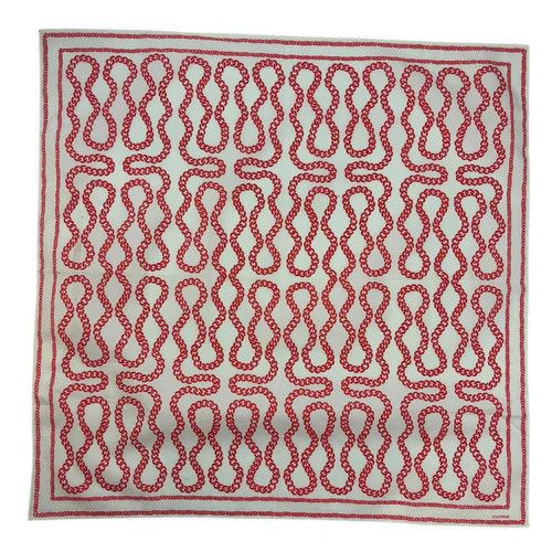 Supreme 2002 Squiggle Print Chain Bandana Red/White