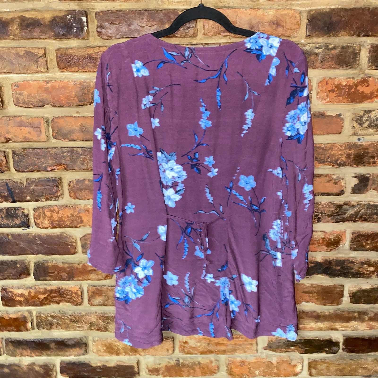 Other J. Jill Purple Blue Floral 3/4 Sleeve Button Down Top Medium Size M / US 6-8 / IT 42-44 - 7 Thumbnail