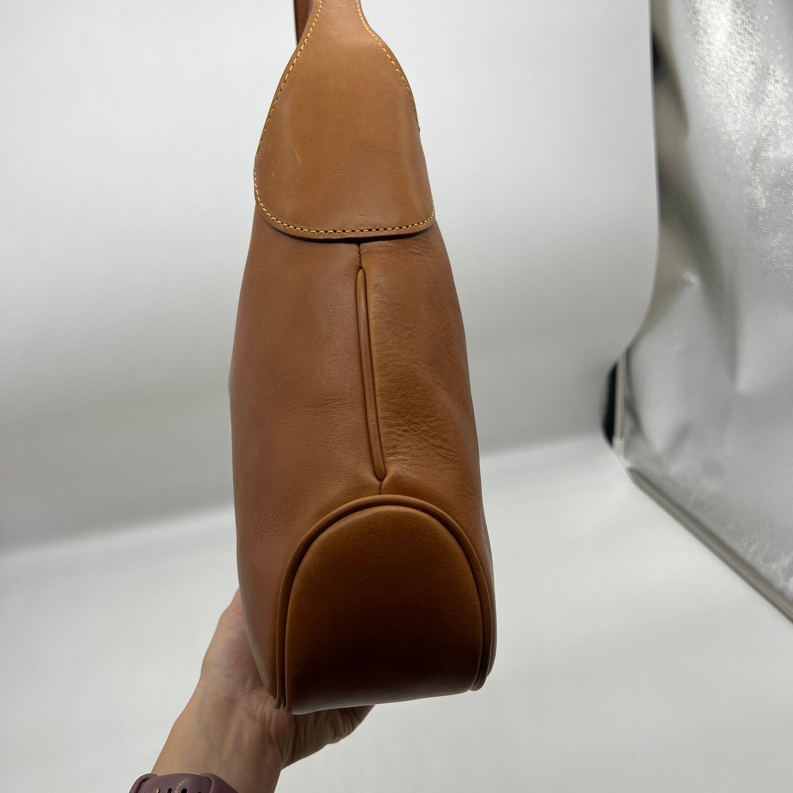 Dooney & Bourke Dooney & Bourke Florentine Leather Crescent Hobo Brown Size ONE SIZE - 3 Thumbnail