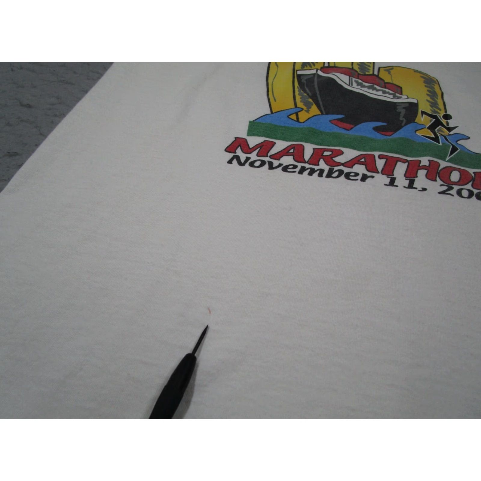 Doublet VINTAGE All Sport T-Shirt Men Large White Marathon 2001 Double Sided Graphic Y2K Sports Size US L / EU 52-54 / 3 - 6 Thumbnail