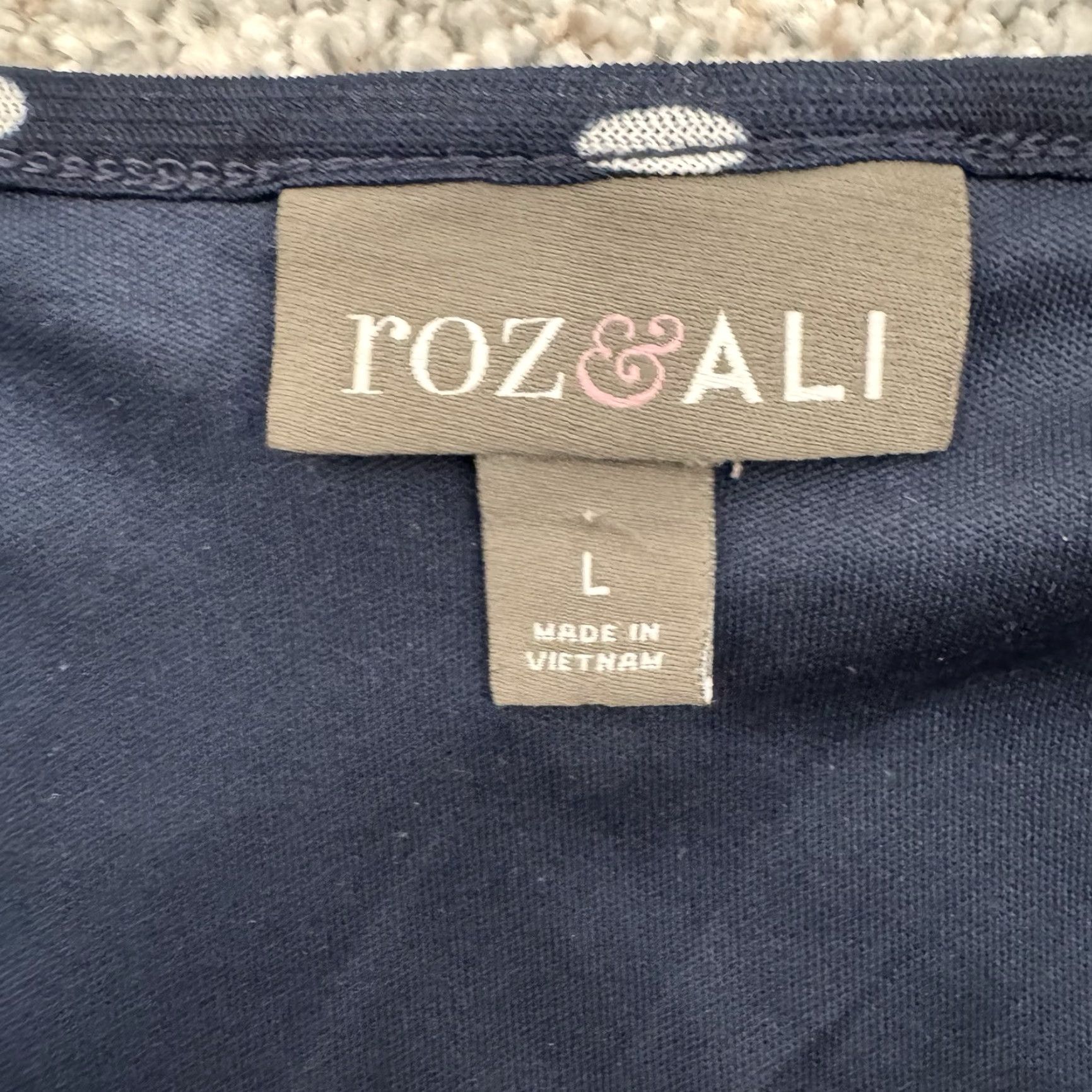 Vintage Roz & Ali Coquette Tank Top Womens Size L Ruffle Tiered Polka Dots Casual Sleeveless Blue Polyester Tank Top Size L / US 10 / IT 46 - 4 Thumbnail