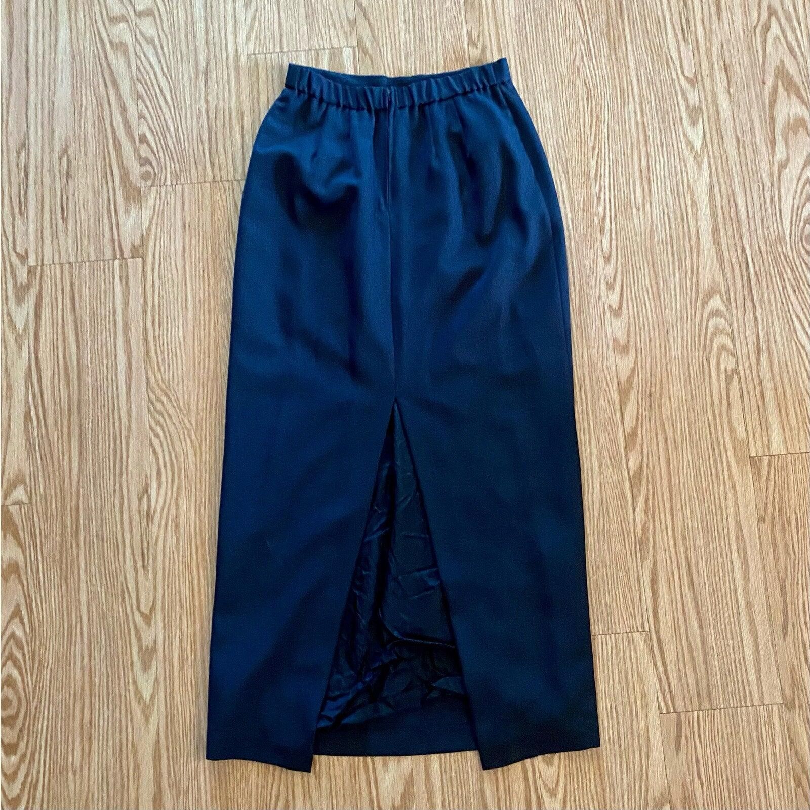 Other Alex Evenings Vintage Black Minimalist Maxi Skirt Womens M Size 32" / US 10 / IT 46 - 5 Thumbnail