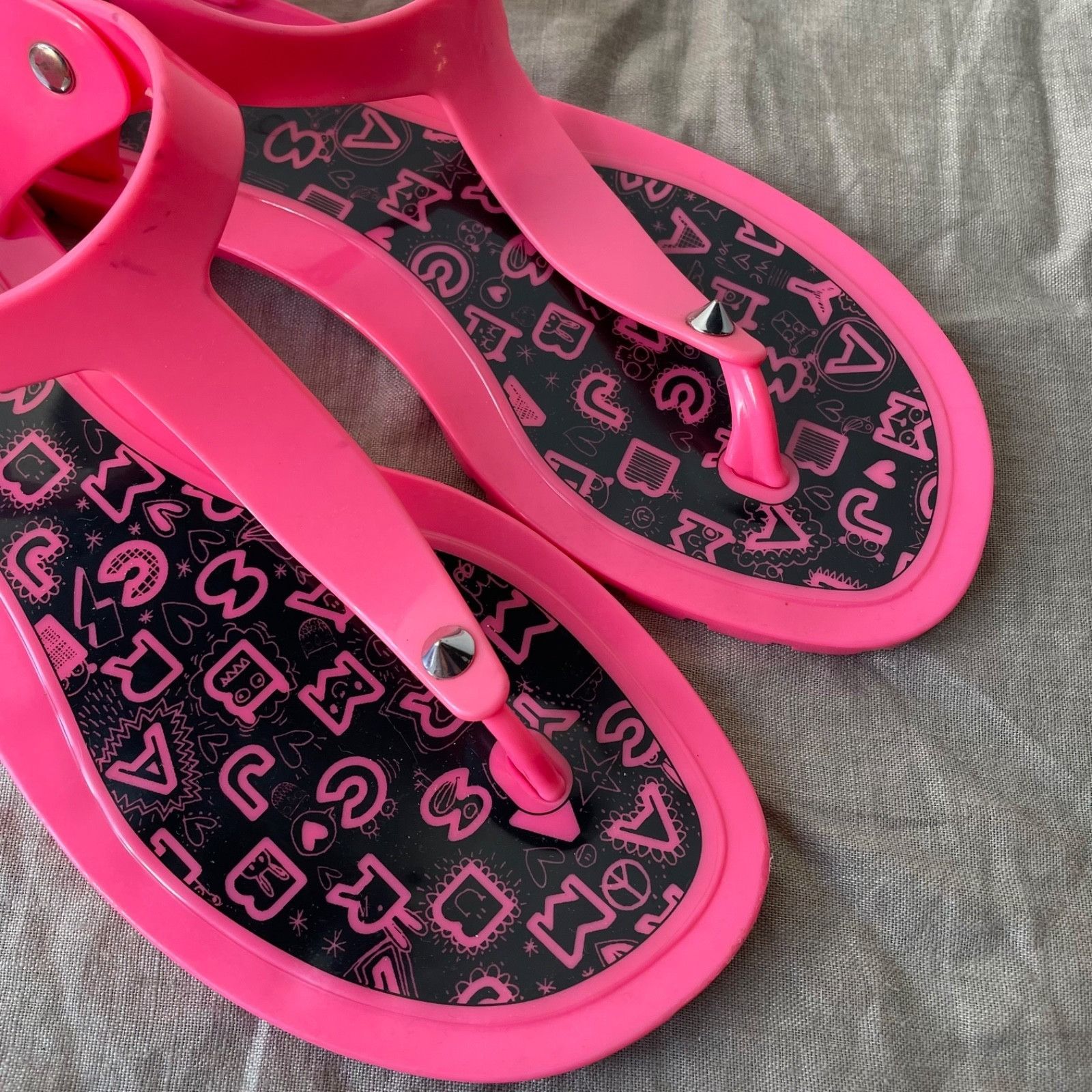 Marc Jacobs Marc Jacobs Pink Jelly Sandals Studded Ankle Strap Summer Sh Size US 10 / IT 40 - 2 Thumbnail