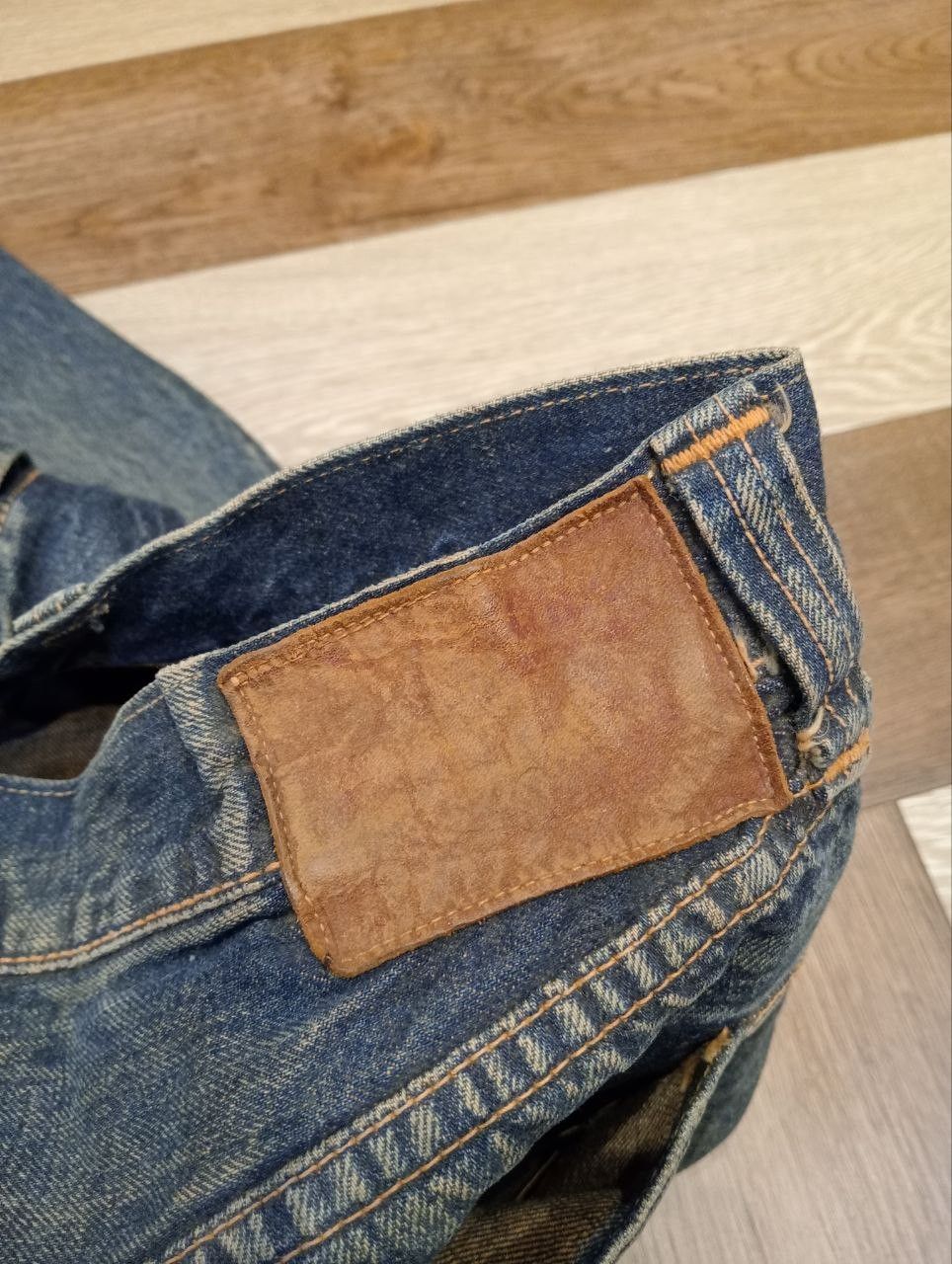 Warehouse BLUE & GRAY BY WAREHOUSE JAPAN WASHED BLUE SELVEDGE DENIM Size US 33 - 11 Thumbnail