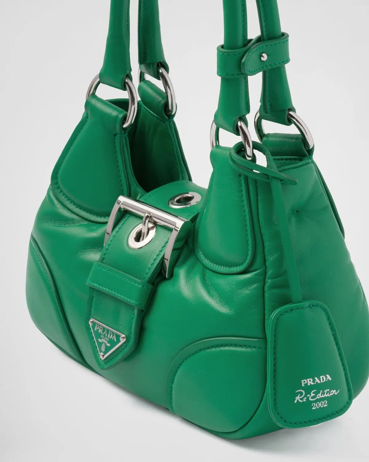 Prada PRADA Re-Edition green padded leather small Moon bag Size ONE SIZE - 1 Thumbnail