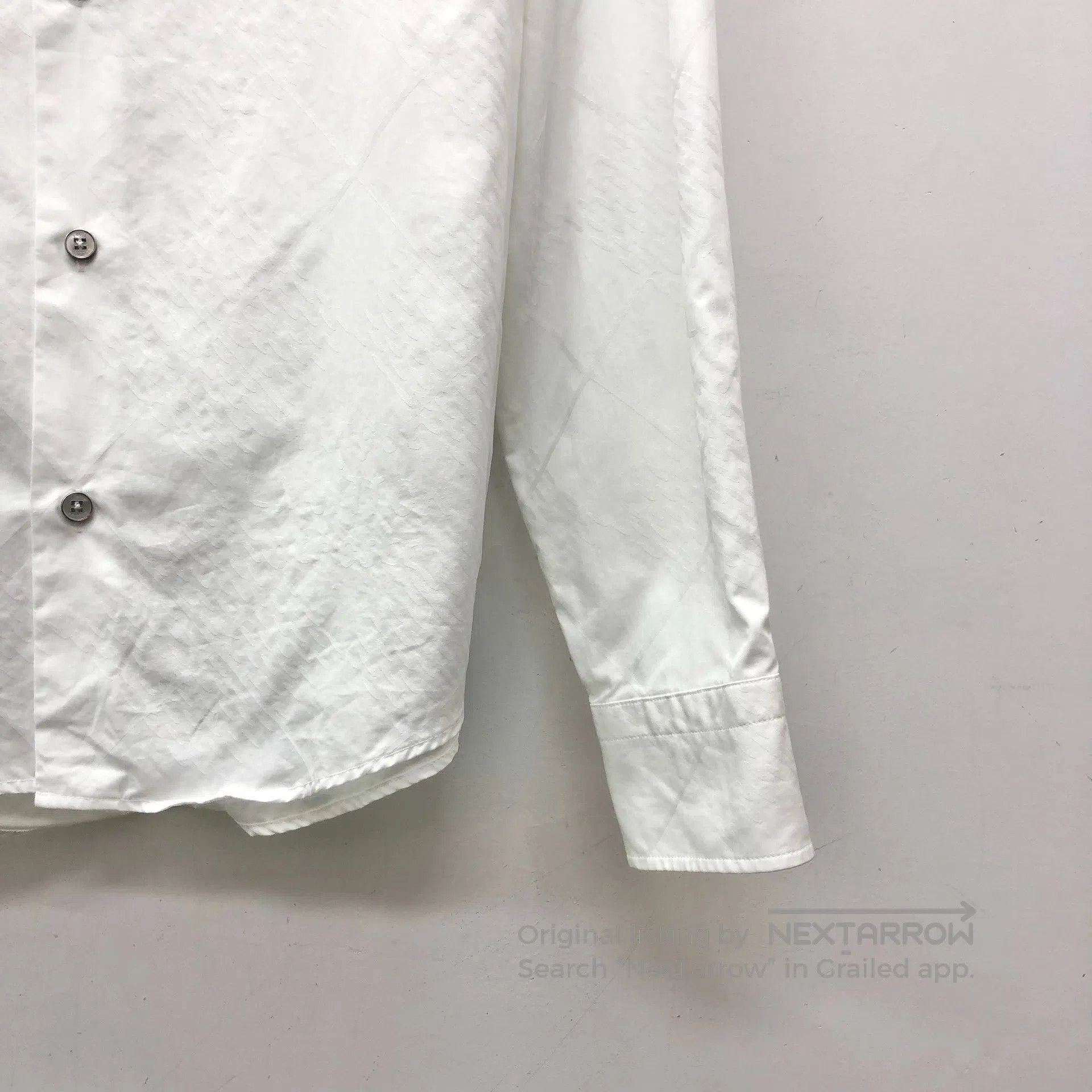 Louis Vuitton Louis Vuitton White textured jacquard cotton collar long-s Size US L / EU 52-54 / 3 - 4 Thumbnail