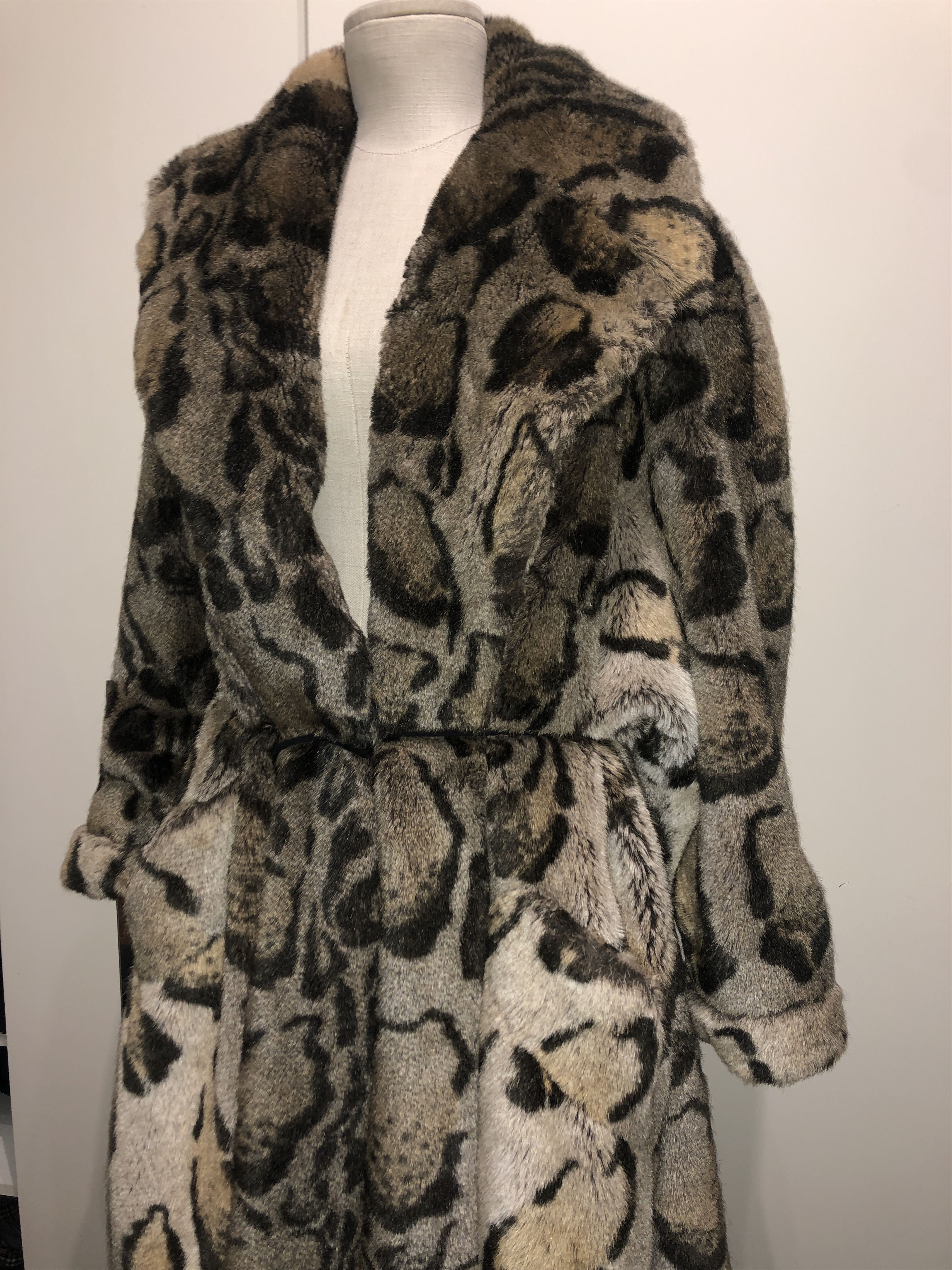 Calugi e Gianelli Animalier Wide Fake Fur Coat Size L / US 10 / IT 46 - 14 Thumbnail