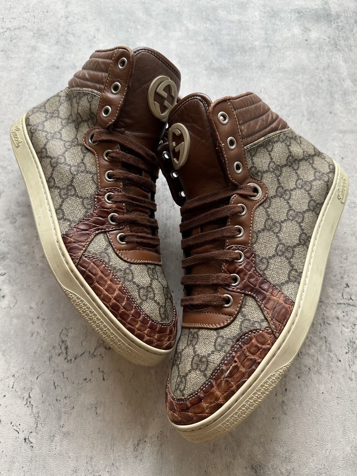Gucci CROC LEATHER IMPRIME HIGH TOP Size US 7.5 / EU 40-41 - 13 Thumbnail