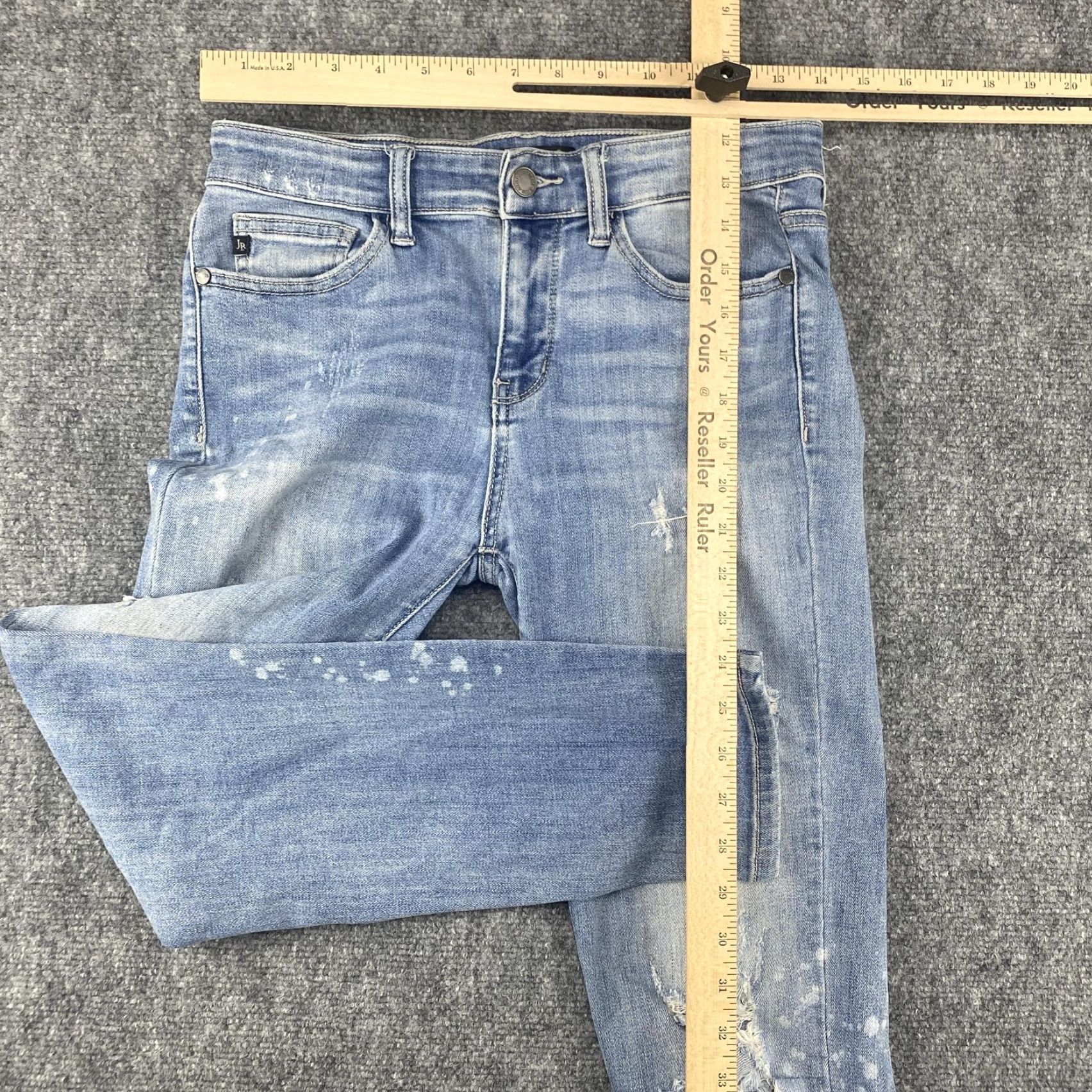Vintage Judy Blue Jeans Womens 29 Skinny Distressed Light Wash Stretch Denim Slim Mid Rise Pockets Zip Size 29" - 7 Thumbnail