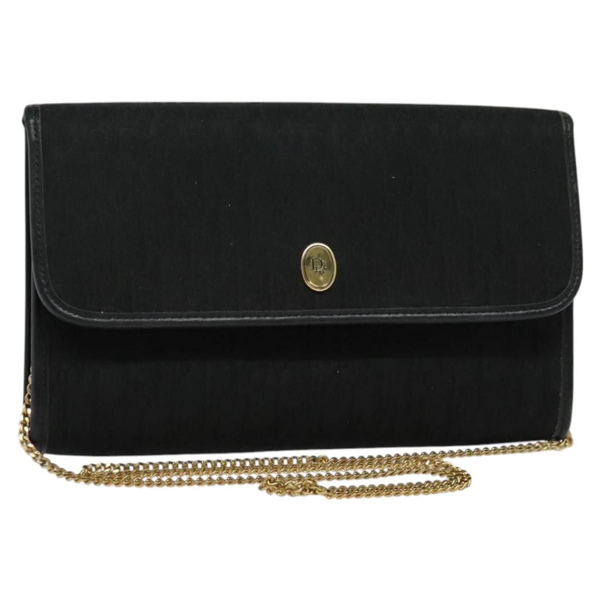 Dior DIOR Trotter Canvas Chain Shoulder Bag Black Gold Size ONE SIZE - 1 Thumbnail
