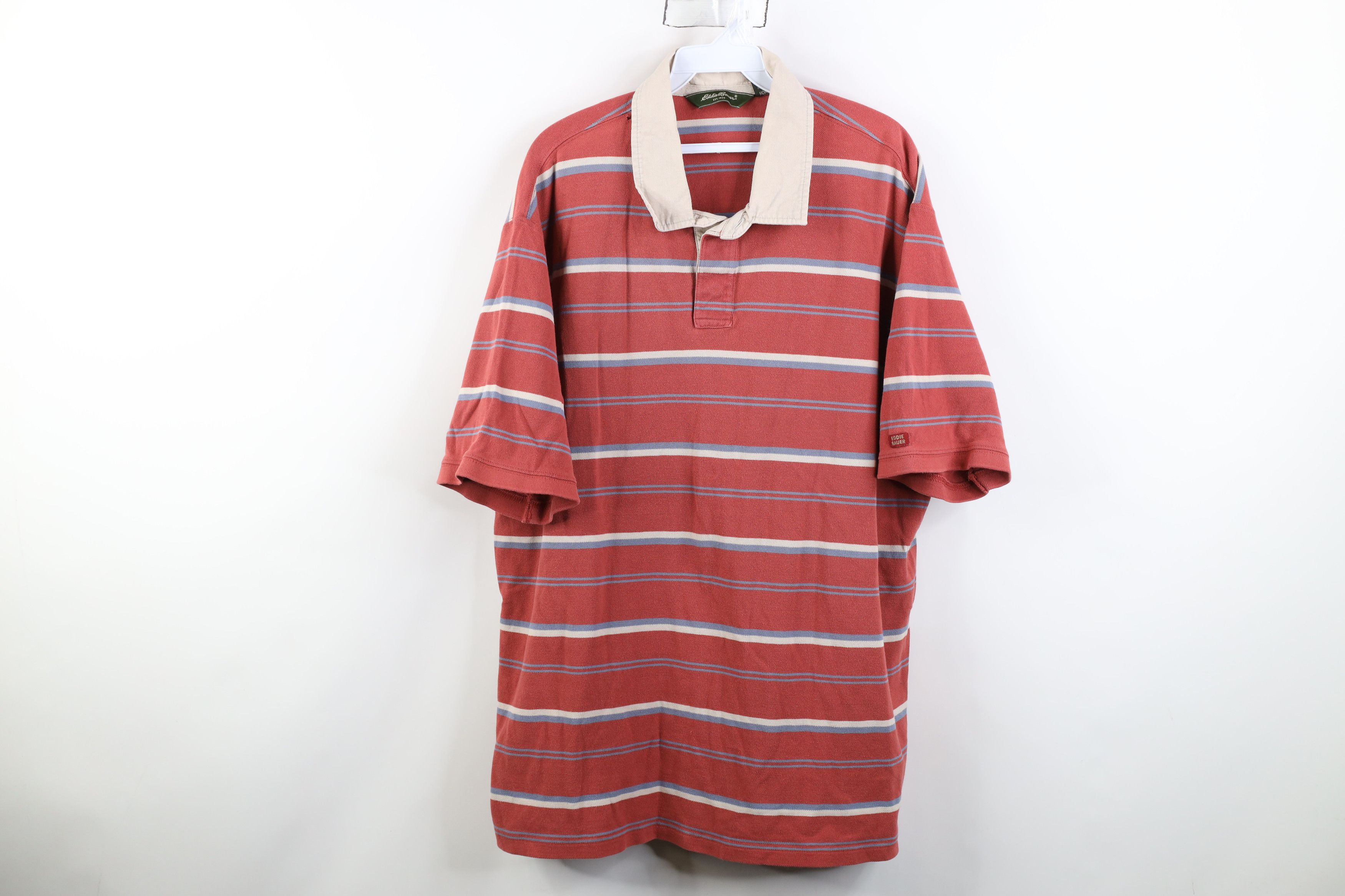 Eddie Bauer Vintage Eddie Bauer Striped Short Sleeve Rugby Polo Shirt Size US XXL / EU 58 / 5 - 1 Thumbnail