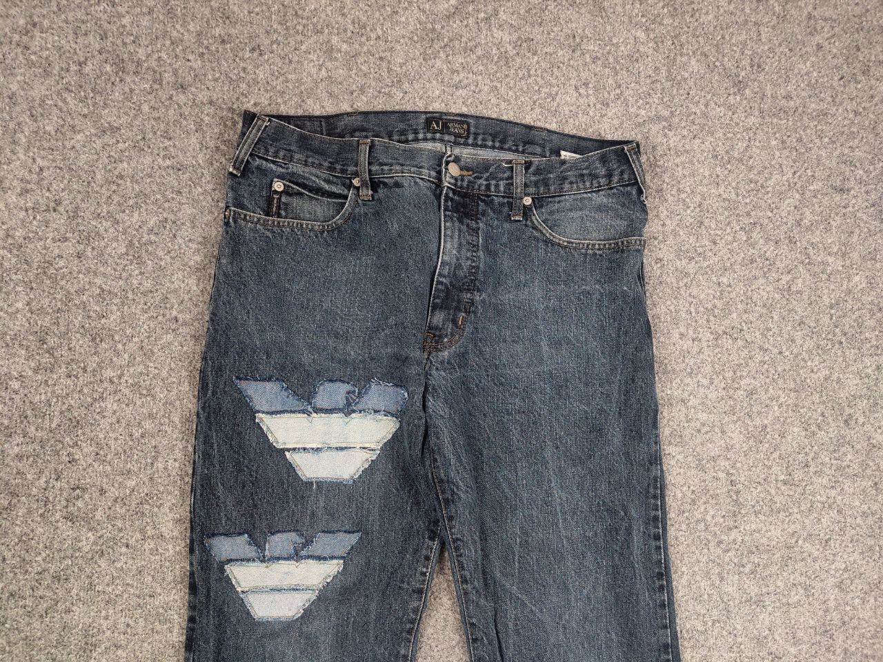Armani Rare Vintage Armani Jeans big Logo Faded Denim Y2K Style Size US 34 / EU 50 - 8 Thumbnail