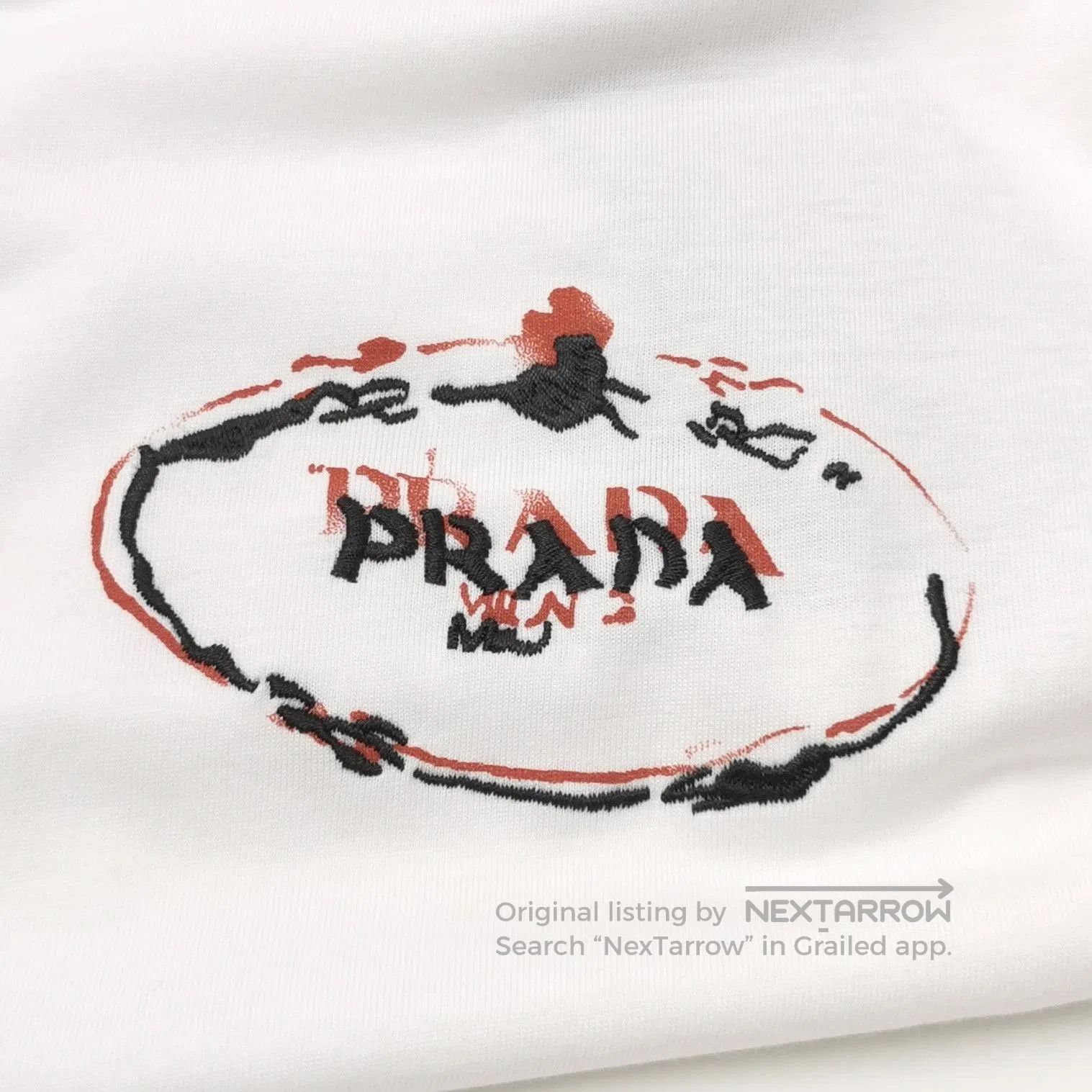 Prada Prada Logo Cotton Long Sleeve T. Size L / US 10 / IT 46 - 1 Thumbnail