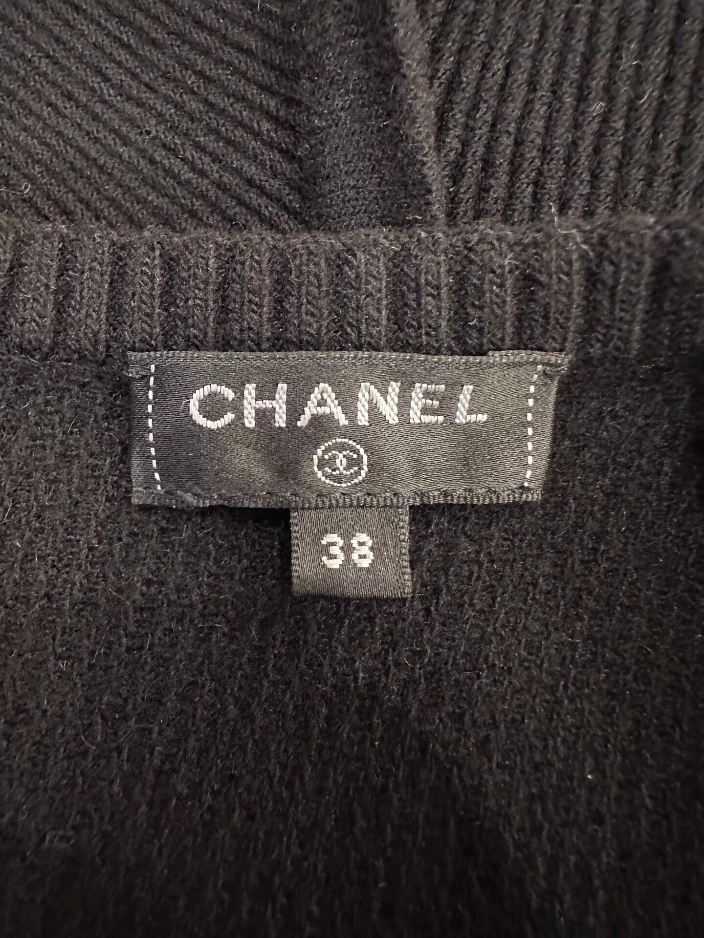 Chanel Chanel Di Kong women's black openwork wool knit dress 38 Size S / US 4 / IT 40 - 6 Thumbnail