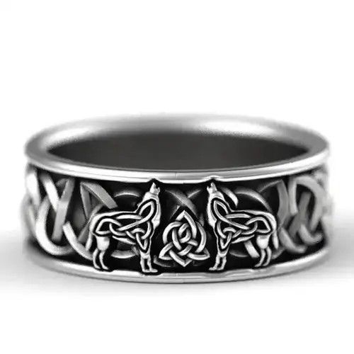 Japanese Brand Viking Nordic Mythology Giant Wolf Rings (size 6-13) Size ONE SIZE - 1 Thumbnail